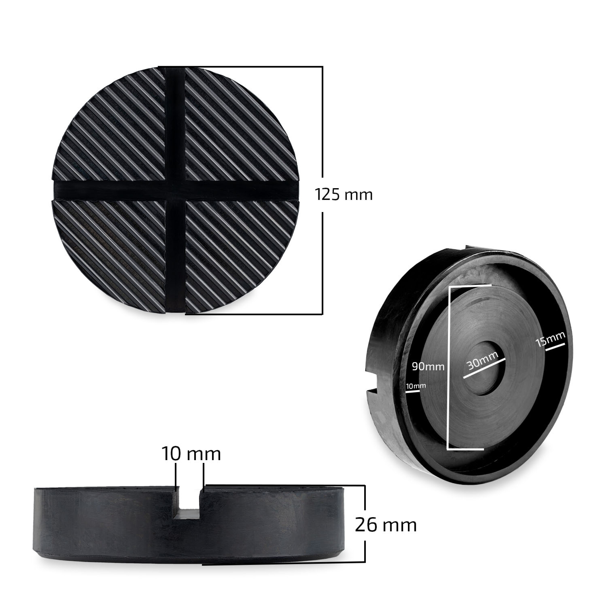 Gummiauflage universal 125 mm | HEYNER® RubberPad PRO