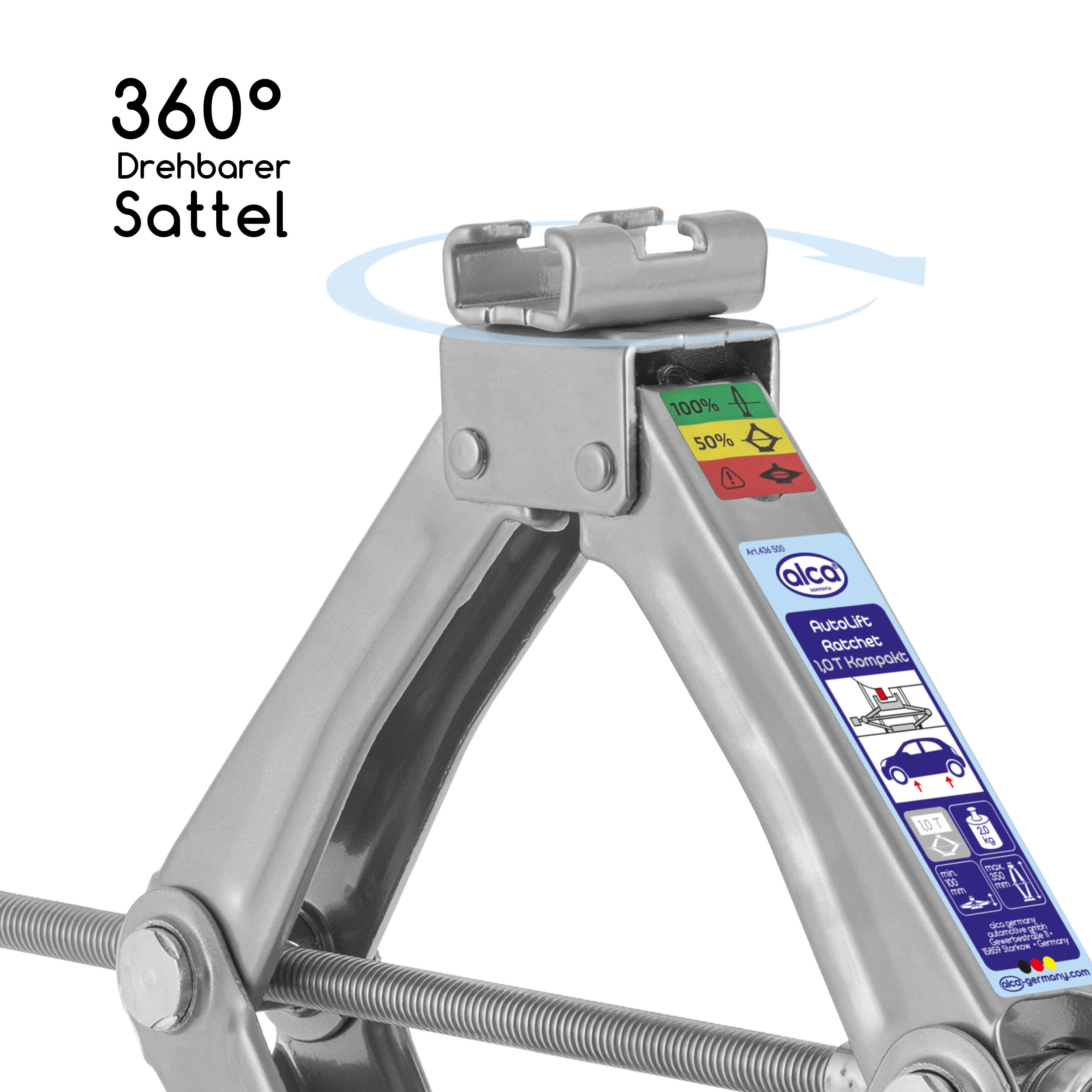 Scherenwagenheber mit Ratsche 1,0 t | alca® Autolift Ratschet 1t