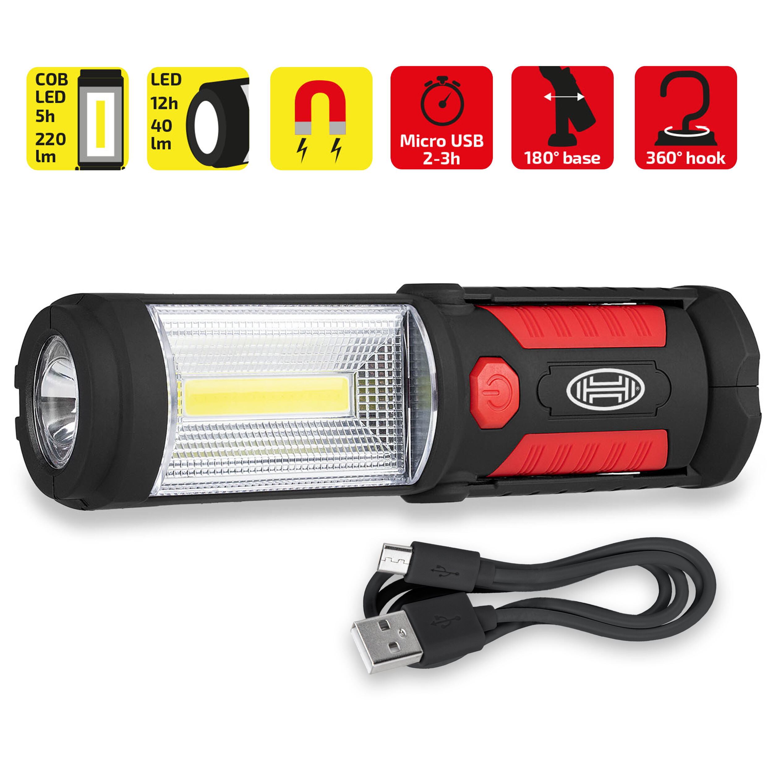 COB-LED Arbeitslampe mit Akku | HEYNER® COB-LED Lamp PRO