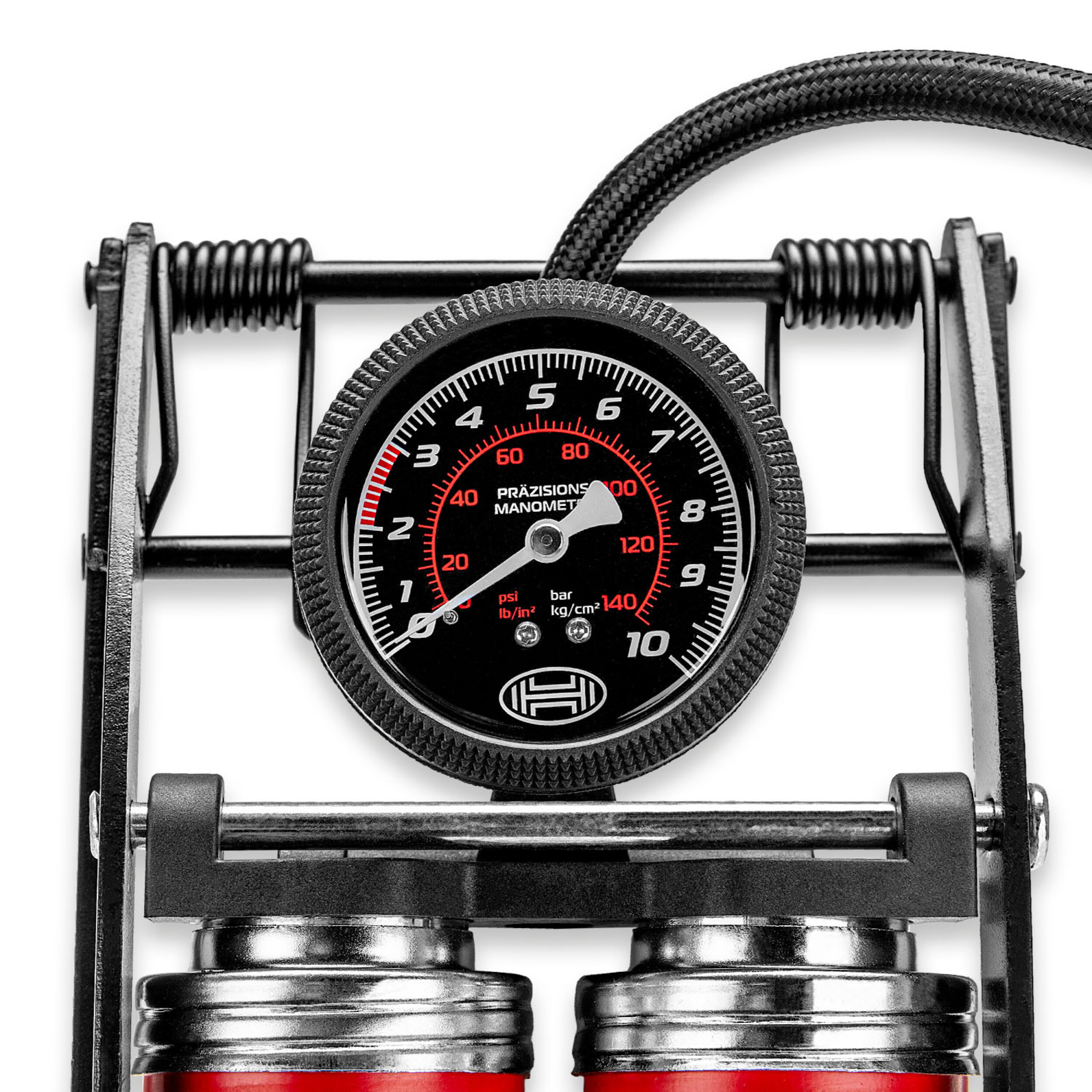 2-Zylinder Fußpumpe Manometer | HEYNER® Pedal Max PRO
