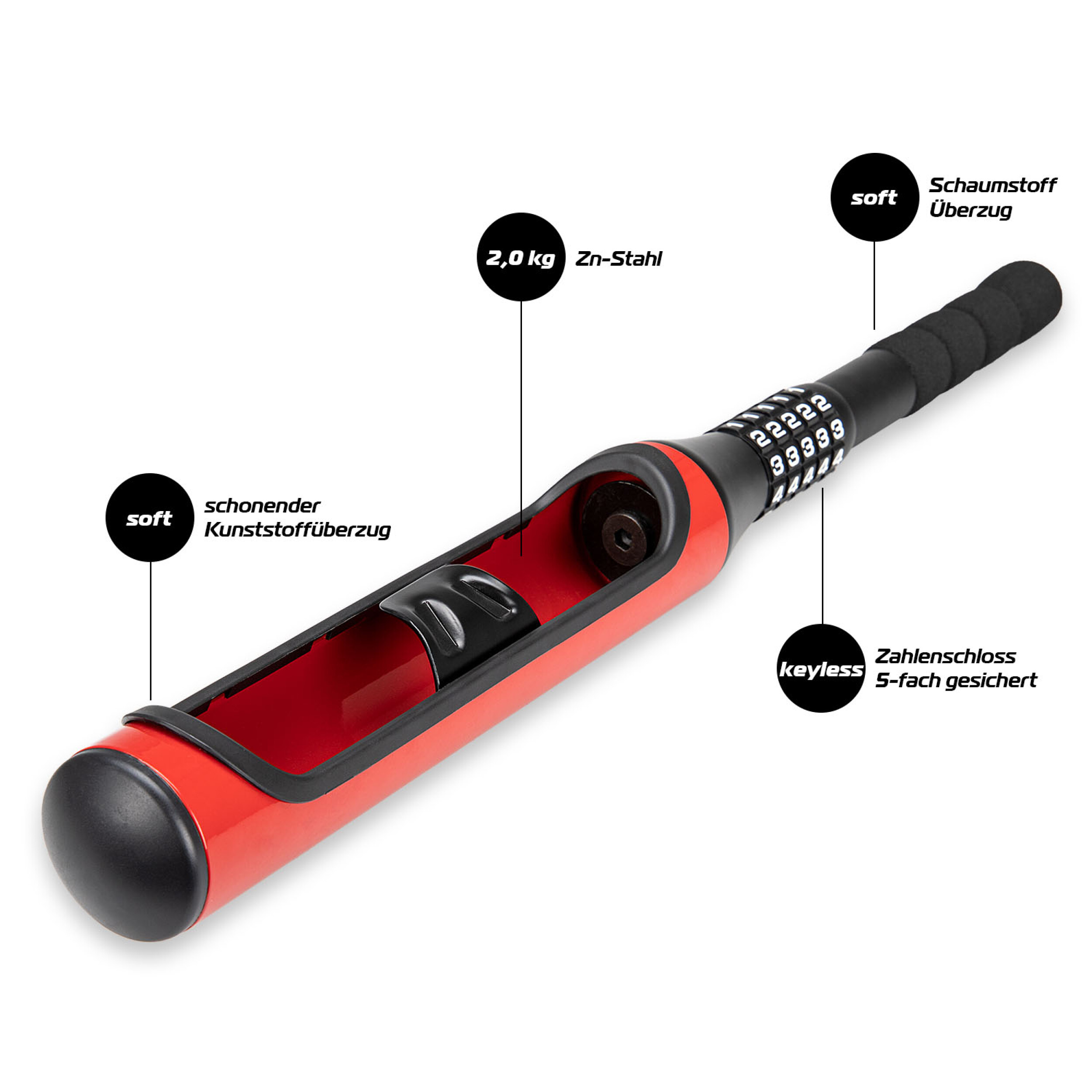 Lenkradsperre Baseball mit Zahlenschloss | HEYNER® WheelClub PRO