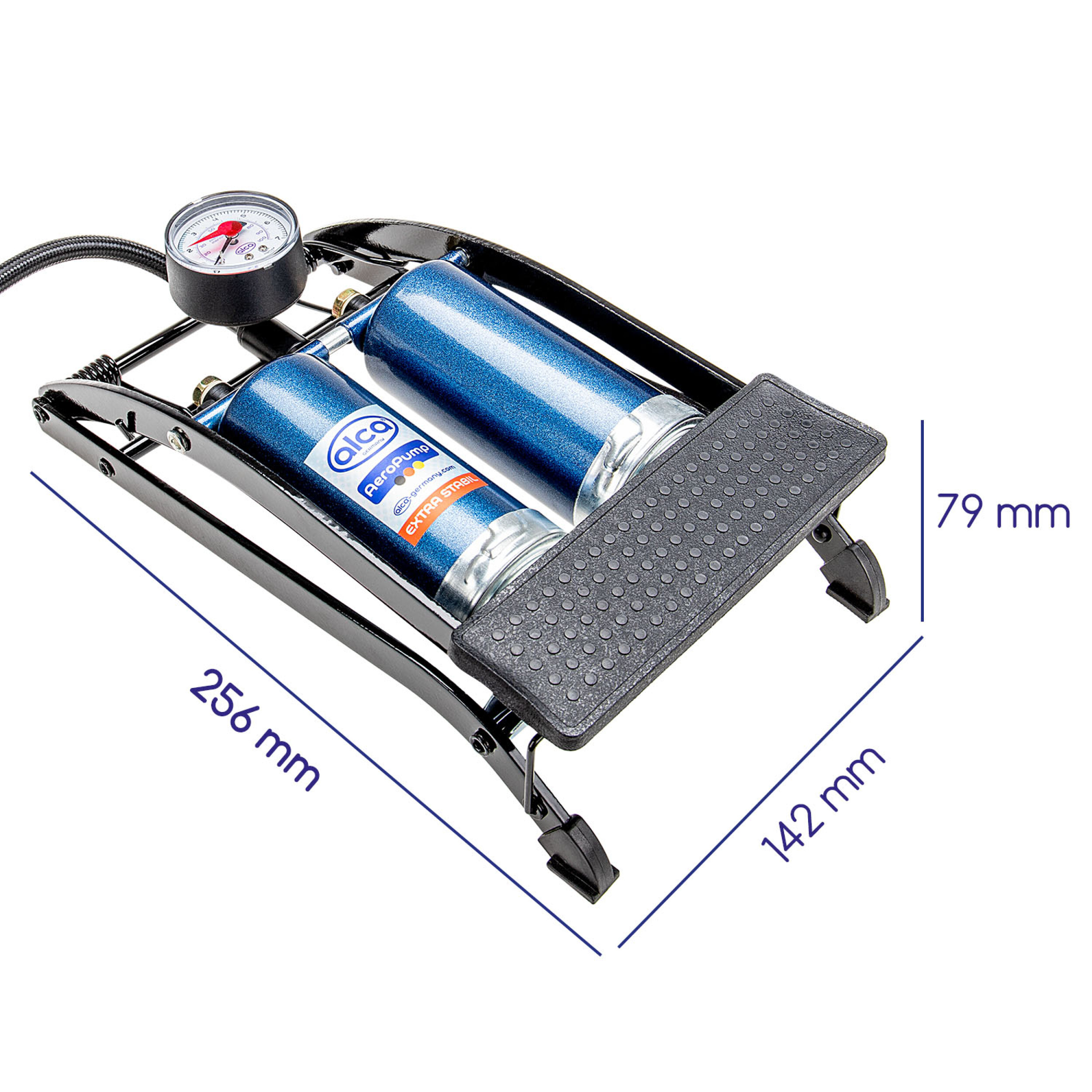 Hochleistungs-Fußpumpe Manometer | alca® AeroPump 2 Cylinder