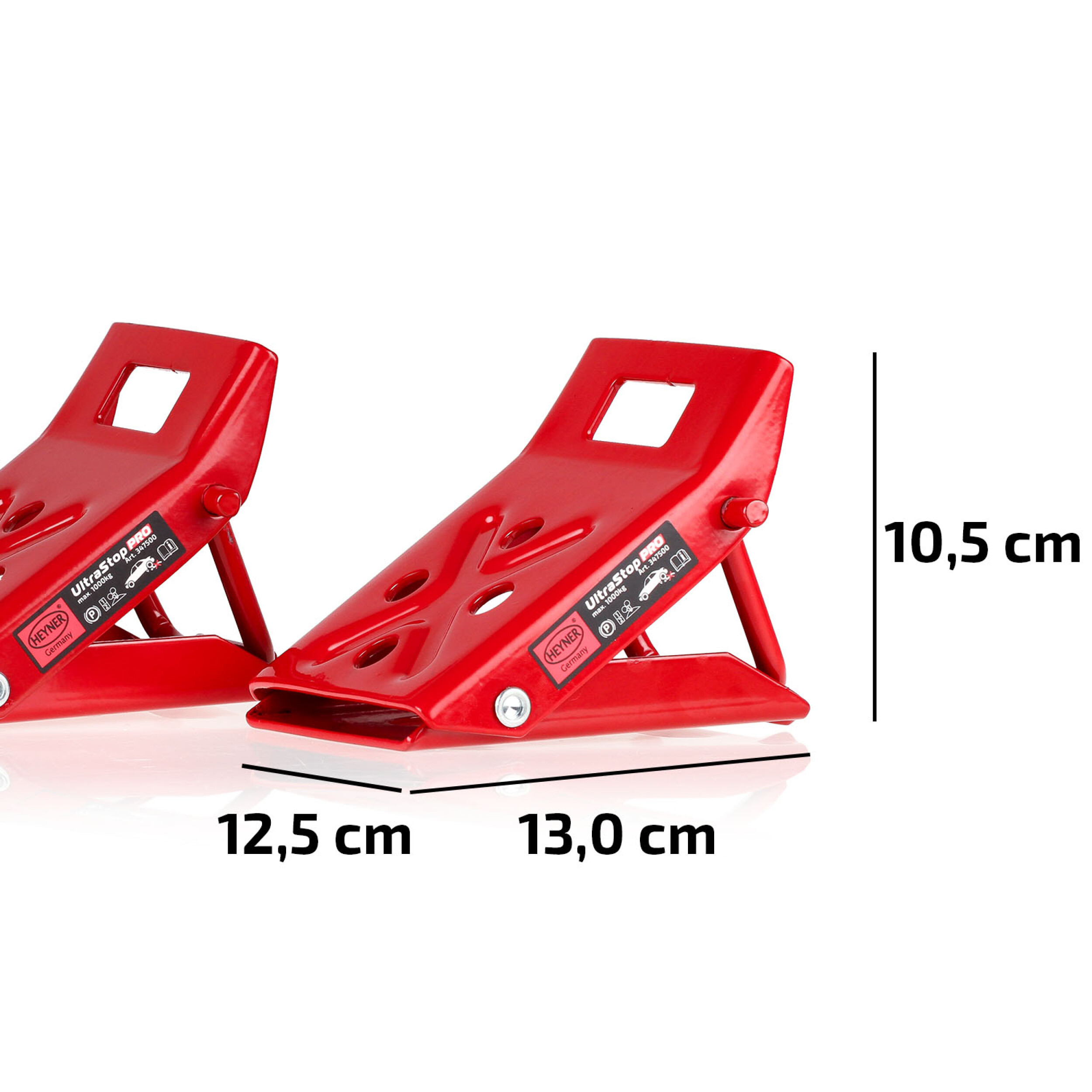Wheel chock 1000kg set of 2 | HEYNER® UltraStop PRO