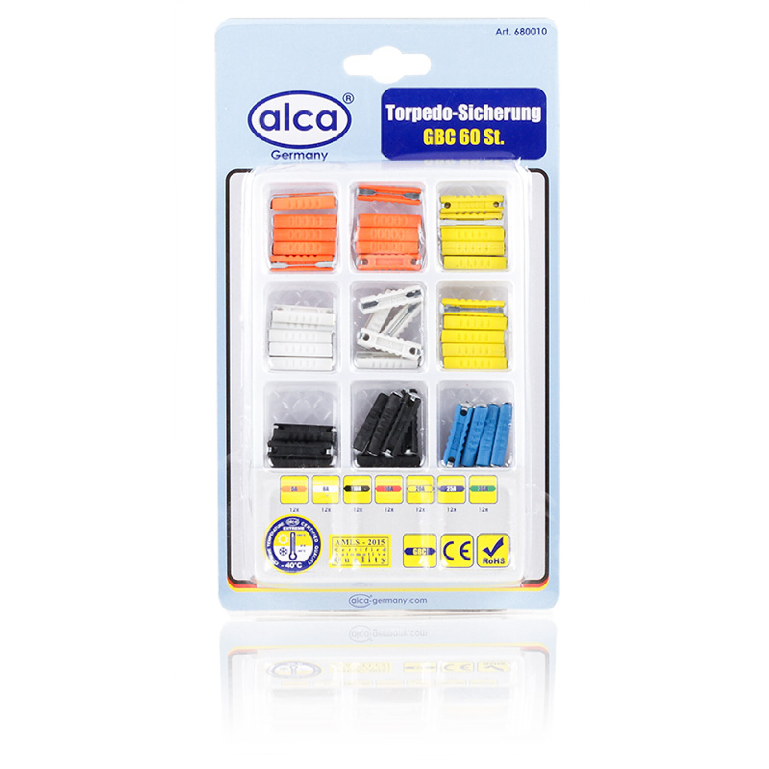 Torpedo-Sicherungen 5A - 30A 60er-Set | alca® Fuse GBC Set L