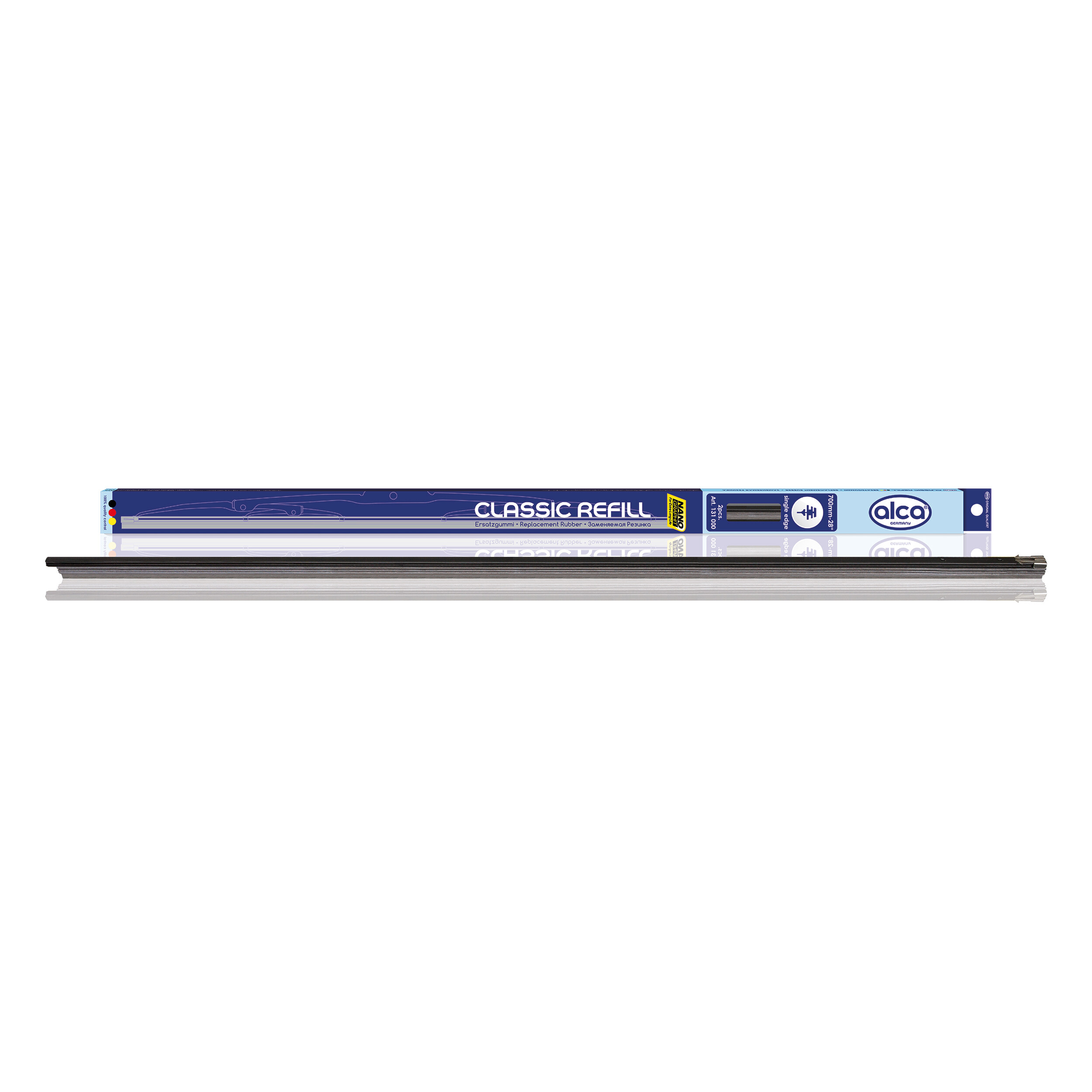 Ersatzgummi (2er-Set) 28"/700 mm single edge | alca® REFILL