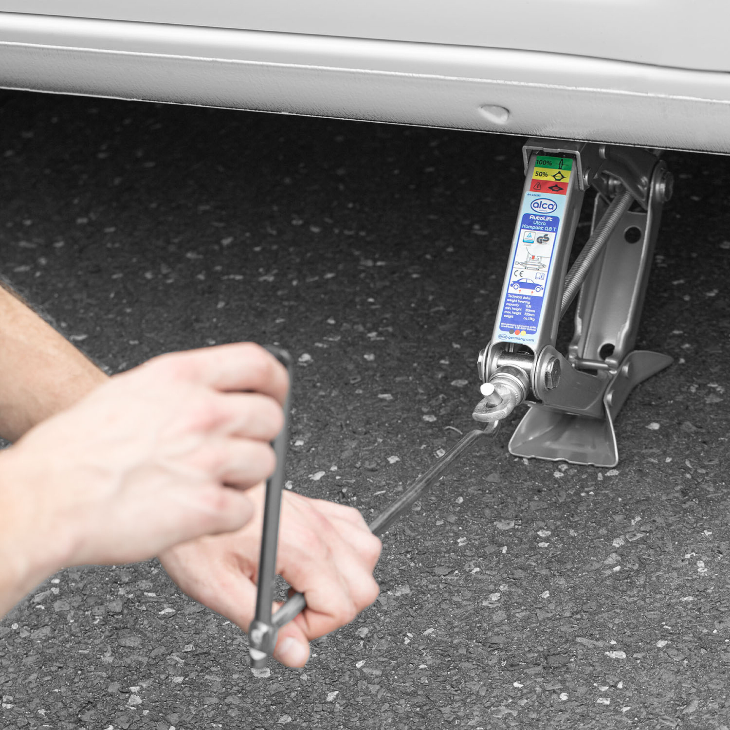 Kompakt Scherenwagenheber 0,8 t | alca® Auto Lift Ultra Kompakt