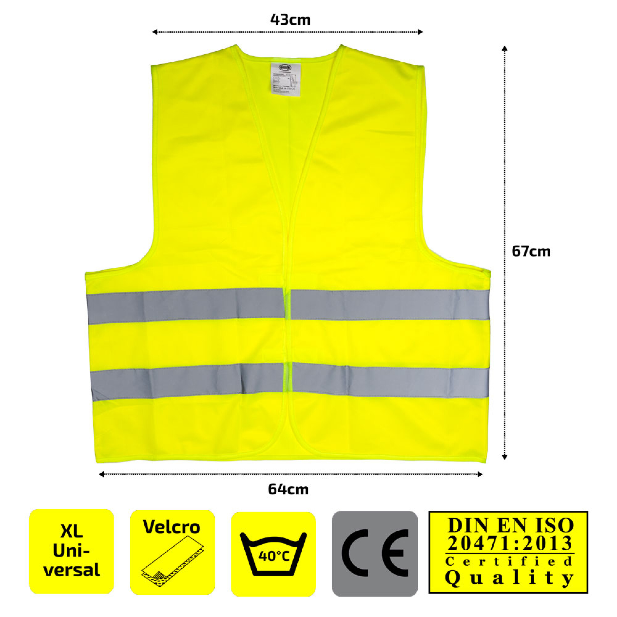 Warnweste gelb (2er-Set) Kinder / Erwachsene| HEYNER® 2x Safety Jacket Kids
