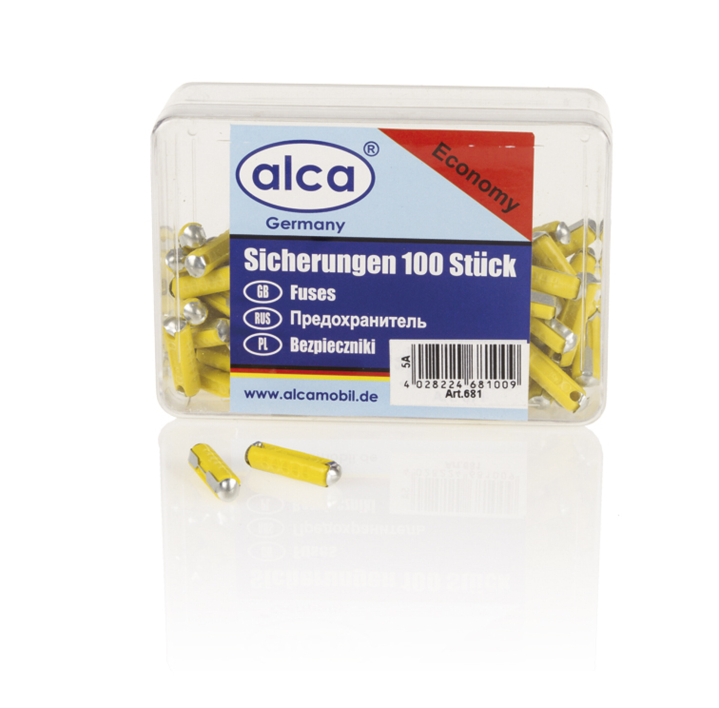 Torpedo-Sicherungen 100 Stück | alca® Fuse GBC 5A E