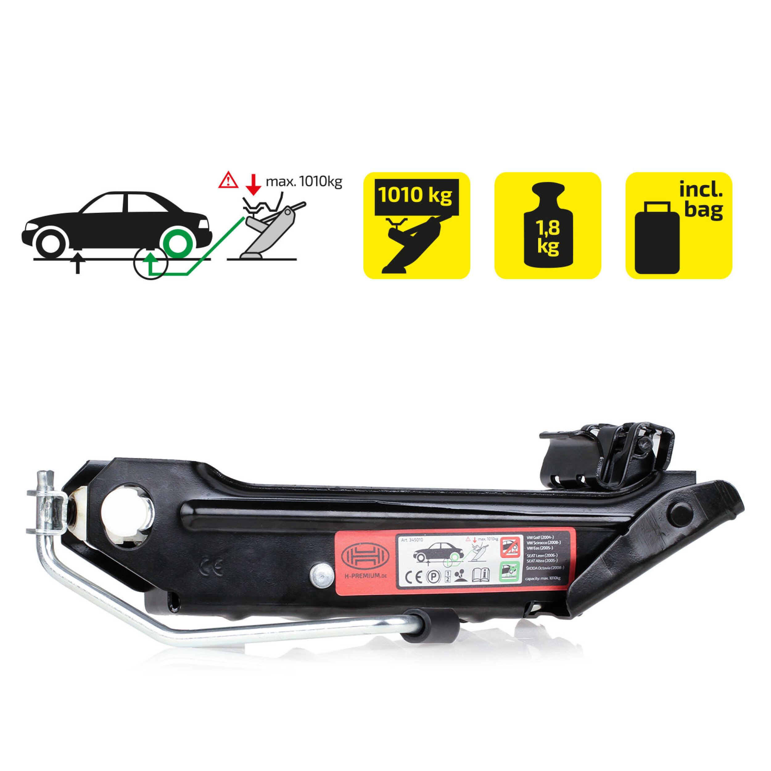 Wagenheber Golf/Leon/Octavia 1010 kg | HEYNER® OEM Lift PRO