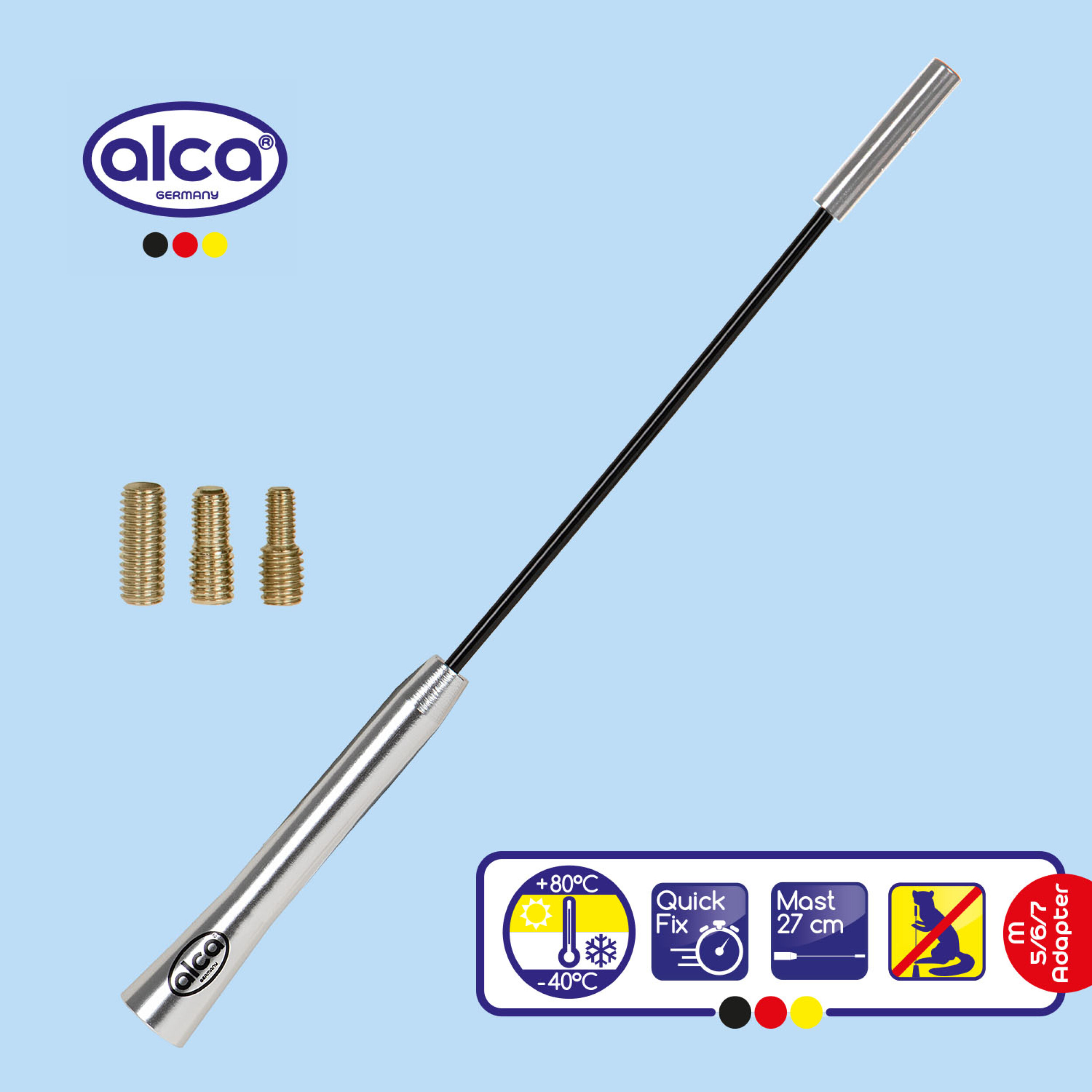 Antennen-Ersatzstab "Marder Stopp" | alca® Antenna 27cm Silver Metall