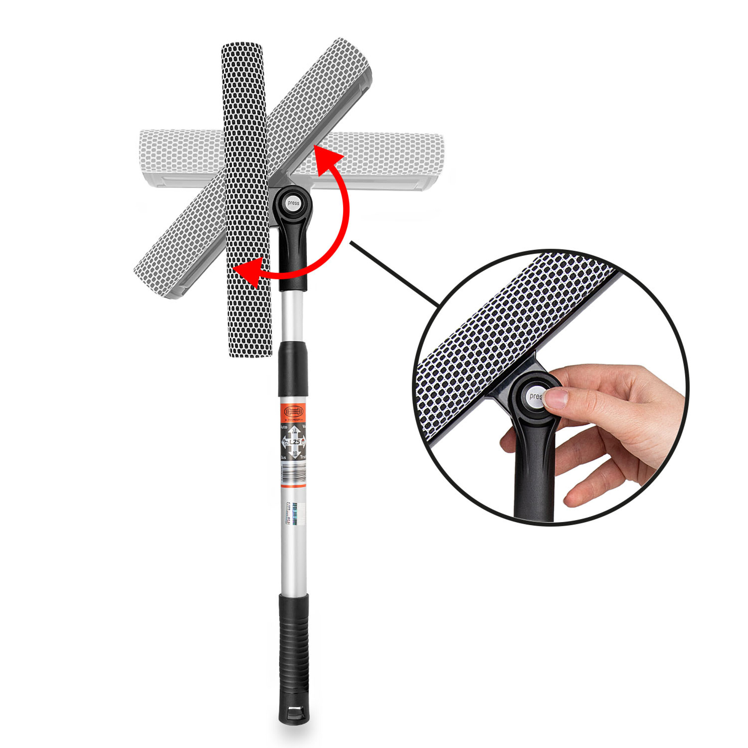 Scheibenreiniger Alu faltbar & Teleskop | HEYNER® Super Cleaner L25 PRO
