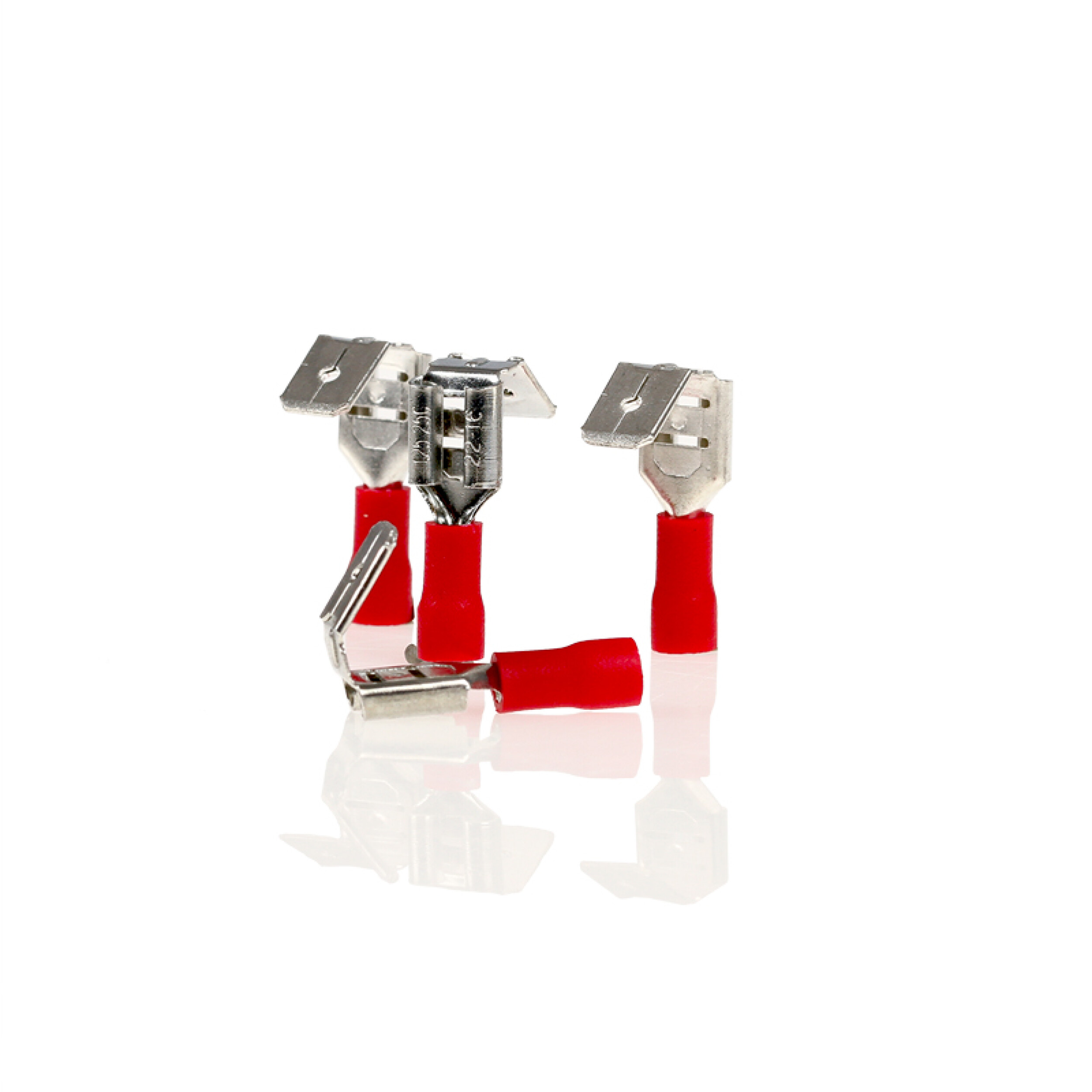 Flachsteckhülsen mit Abzweig rot 6,3mm 10St. | alca® Cable Connect