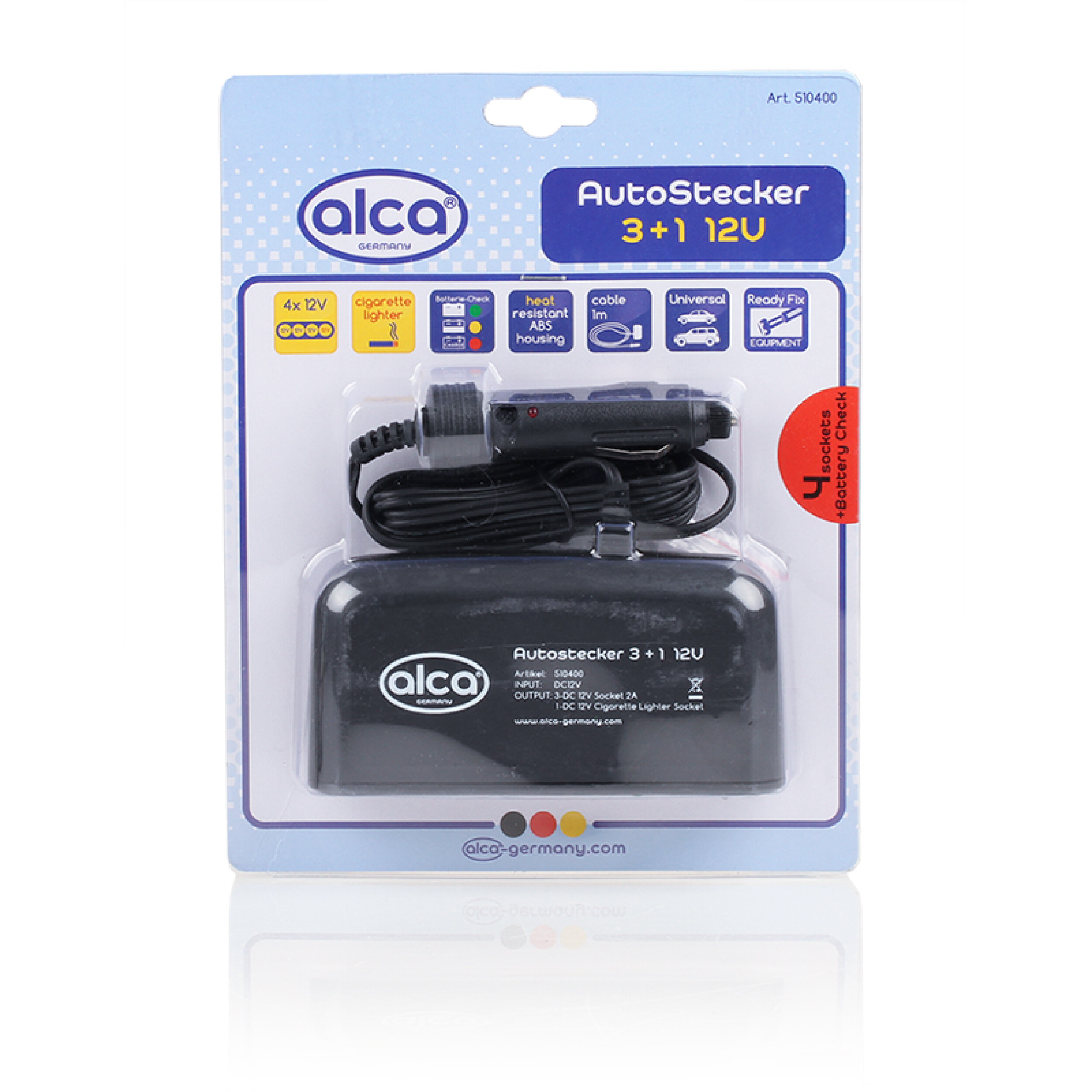 Quadruple plug 12V | alca® car plug x4