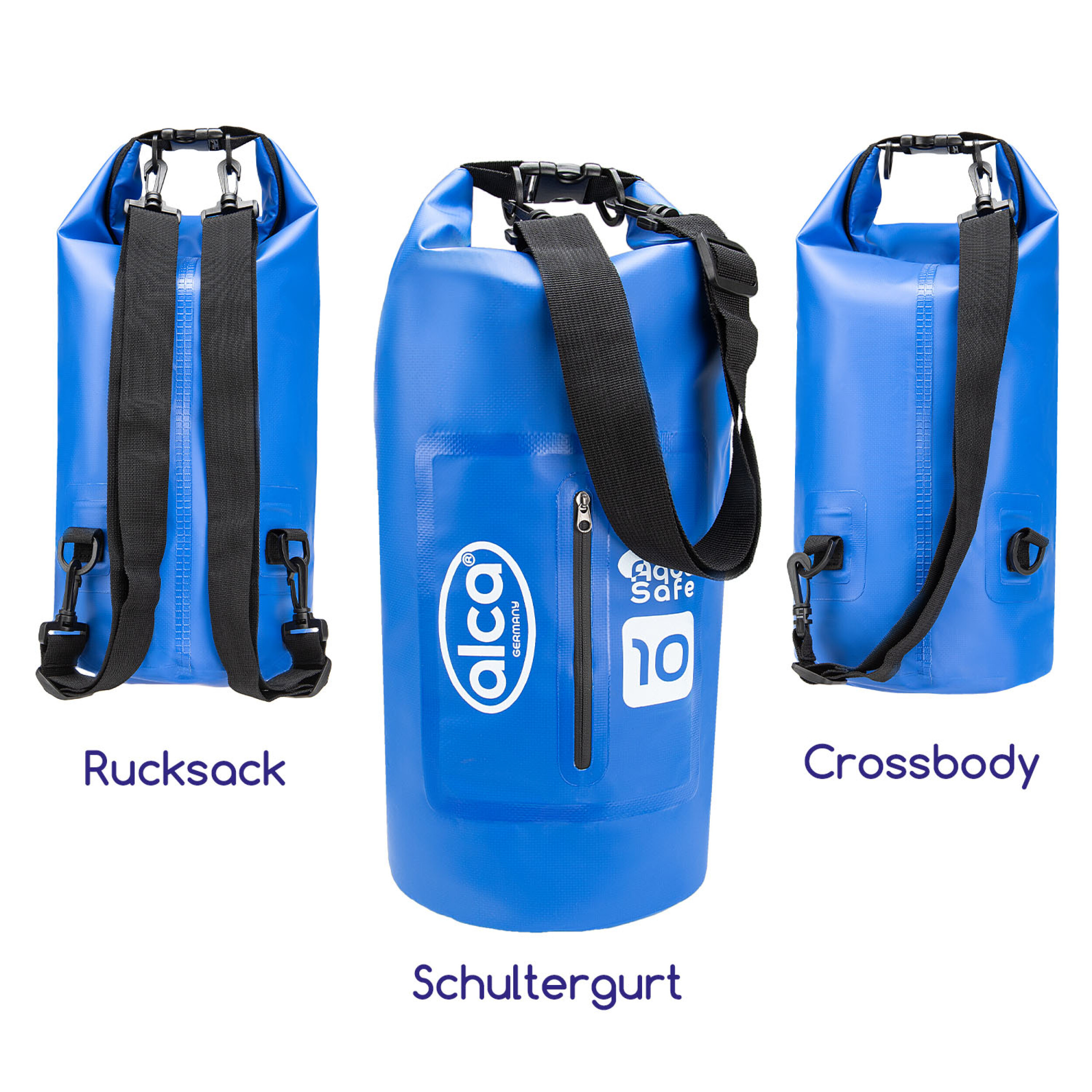 Waterproof dry bag with zippered pocket | alca® DRY BAG 10L