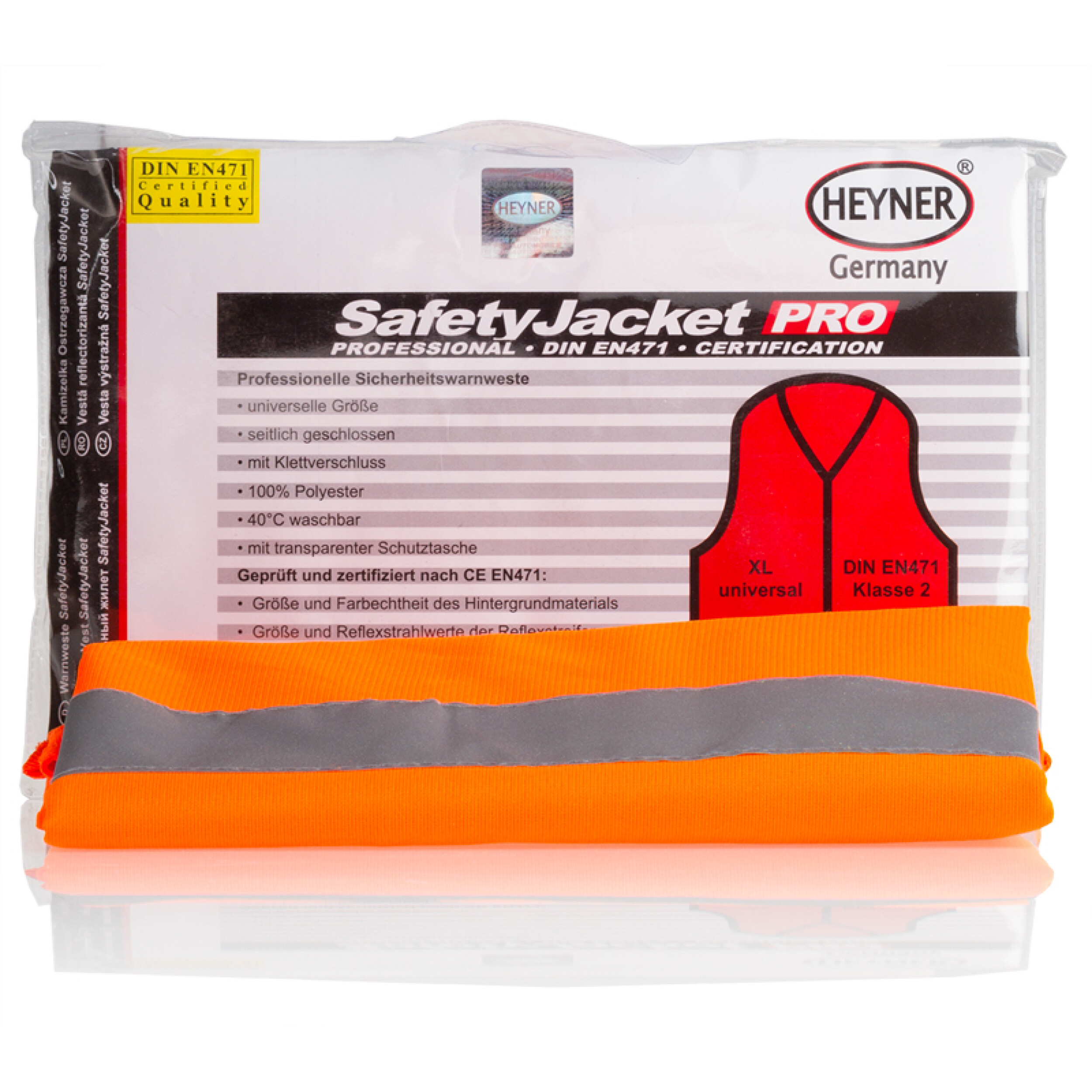 Premium Warnweste mit Zertifikat XL | HEYNER® Safety Jacket PRO