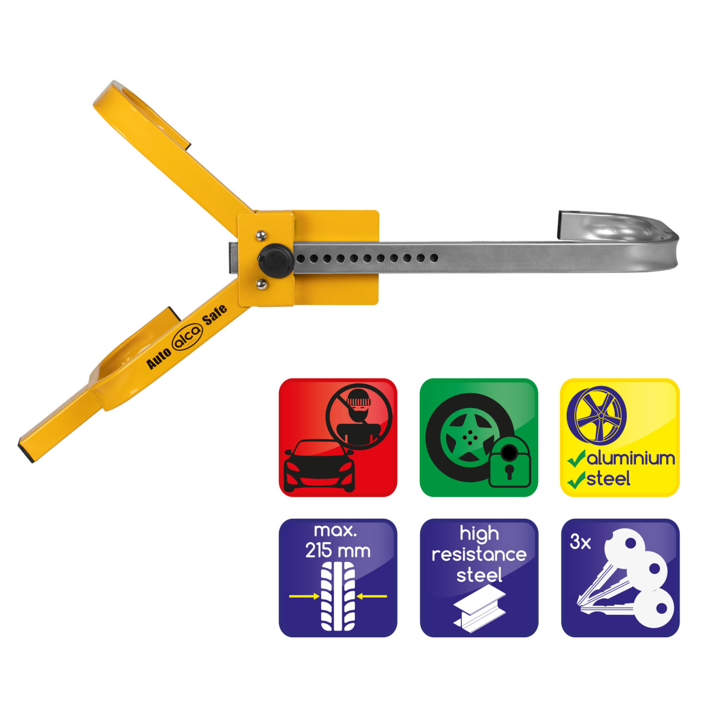 Radkralle ausziehbar | alca® AutoSafe Power Block "Tresor"