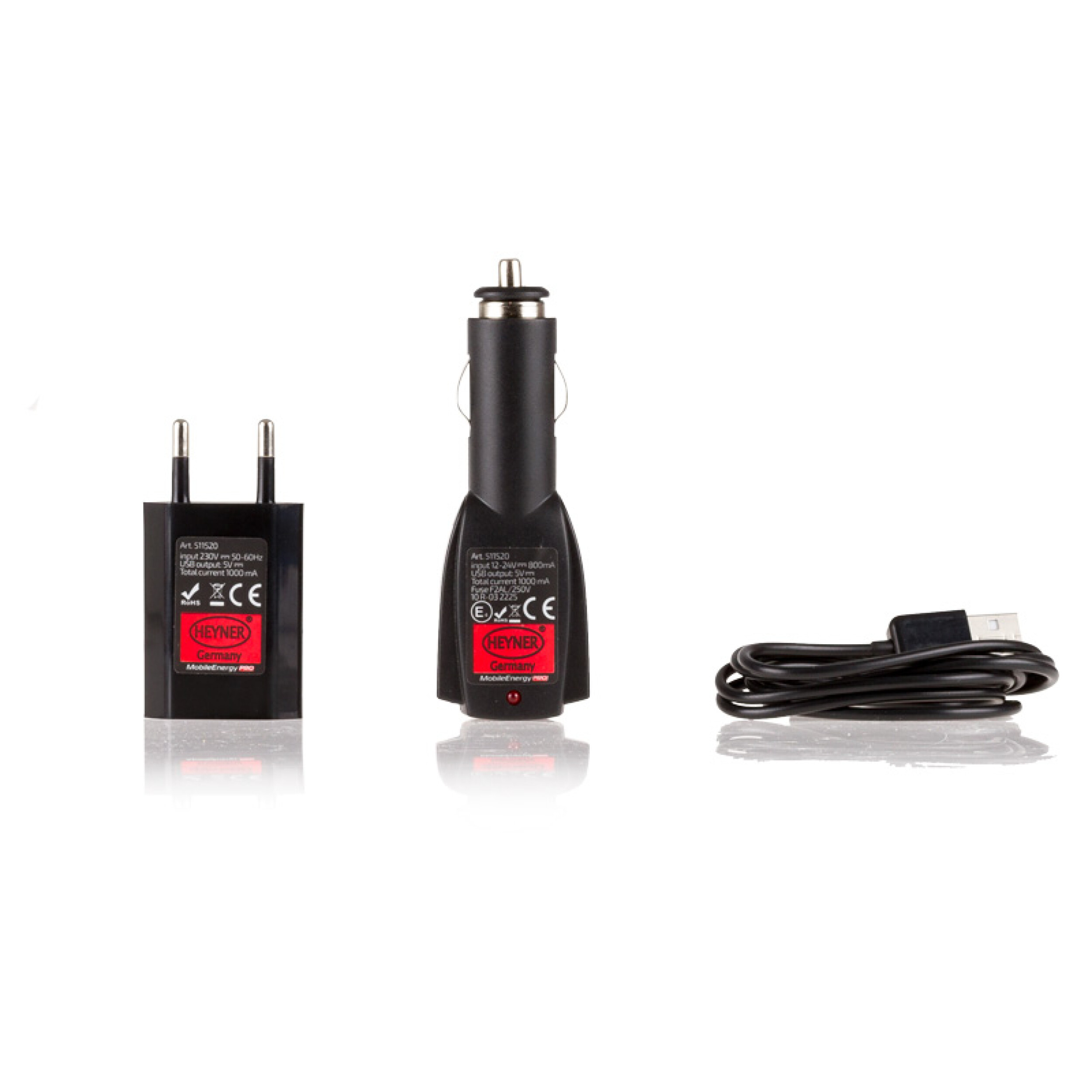 3in1 Ladegerät MicroUSB +230V | HEYNER® Mobile Energy PRO