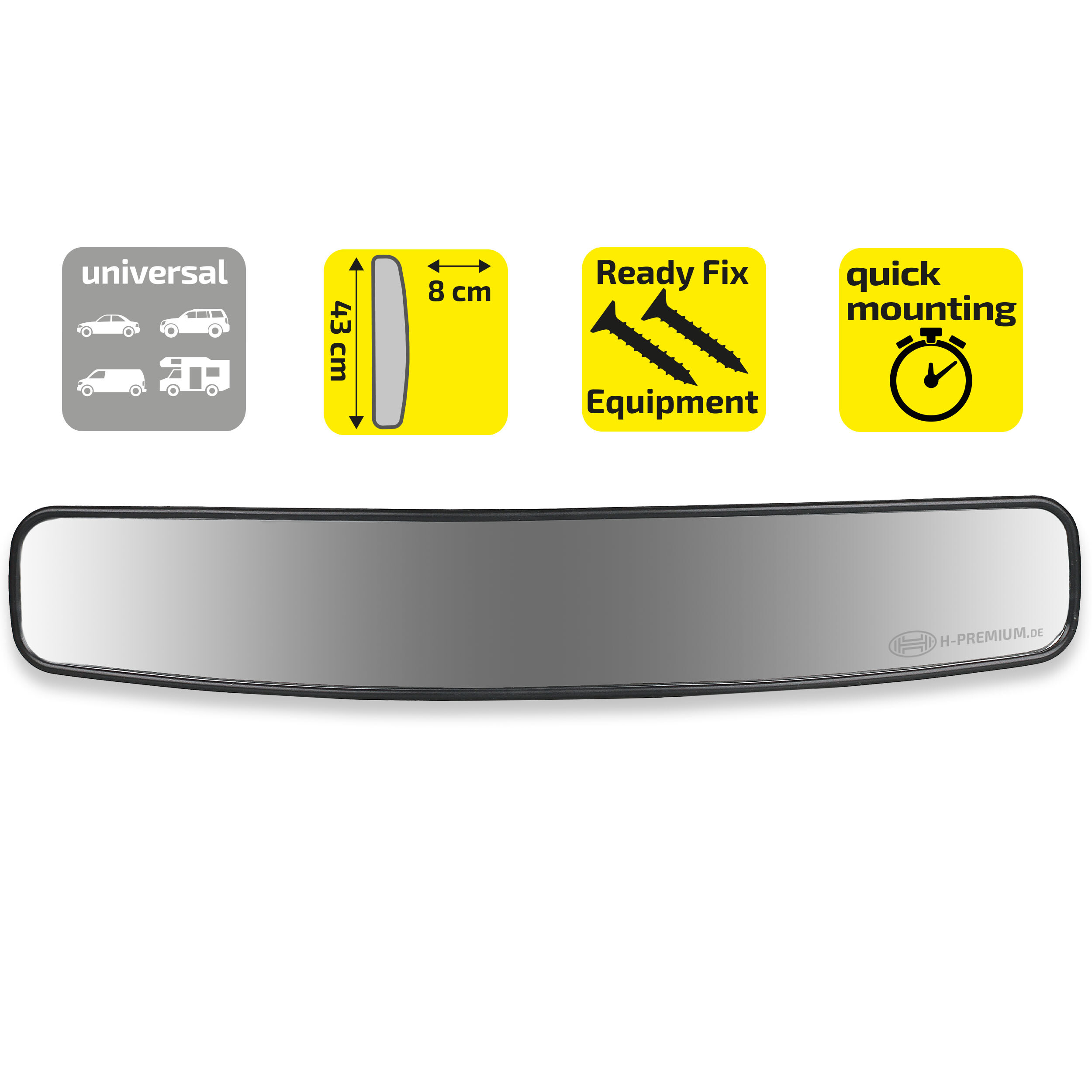 Panoramaspiegel 430 x 80 mm | HEYNER® Panorama PRO