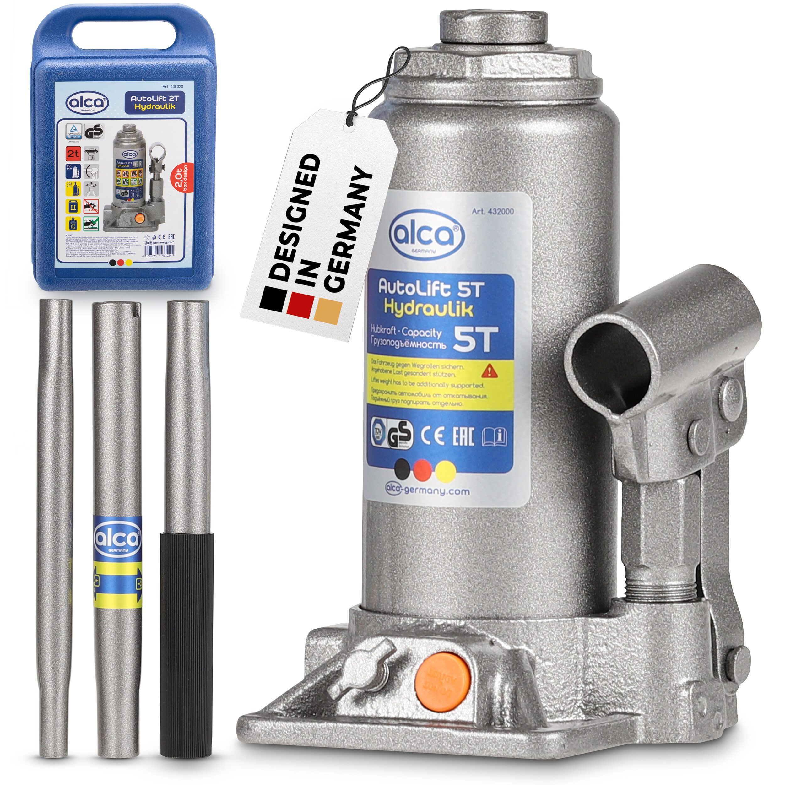 Hydraulischer Unterstellheber im Koffer | alca® Auto Lift Hydraulik 5t