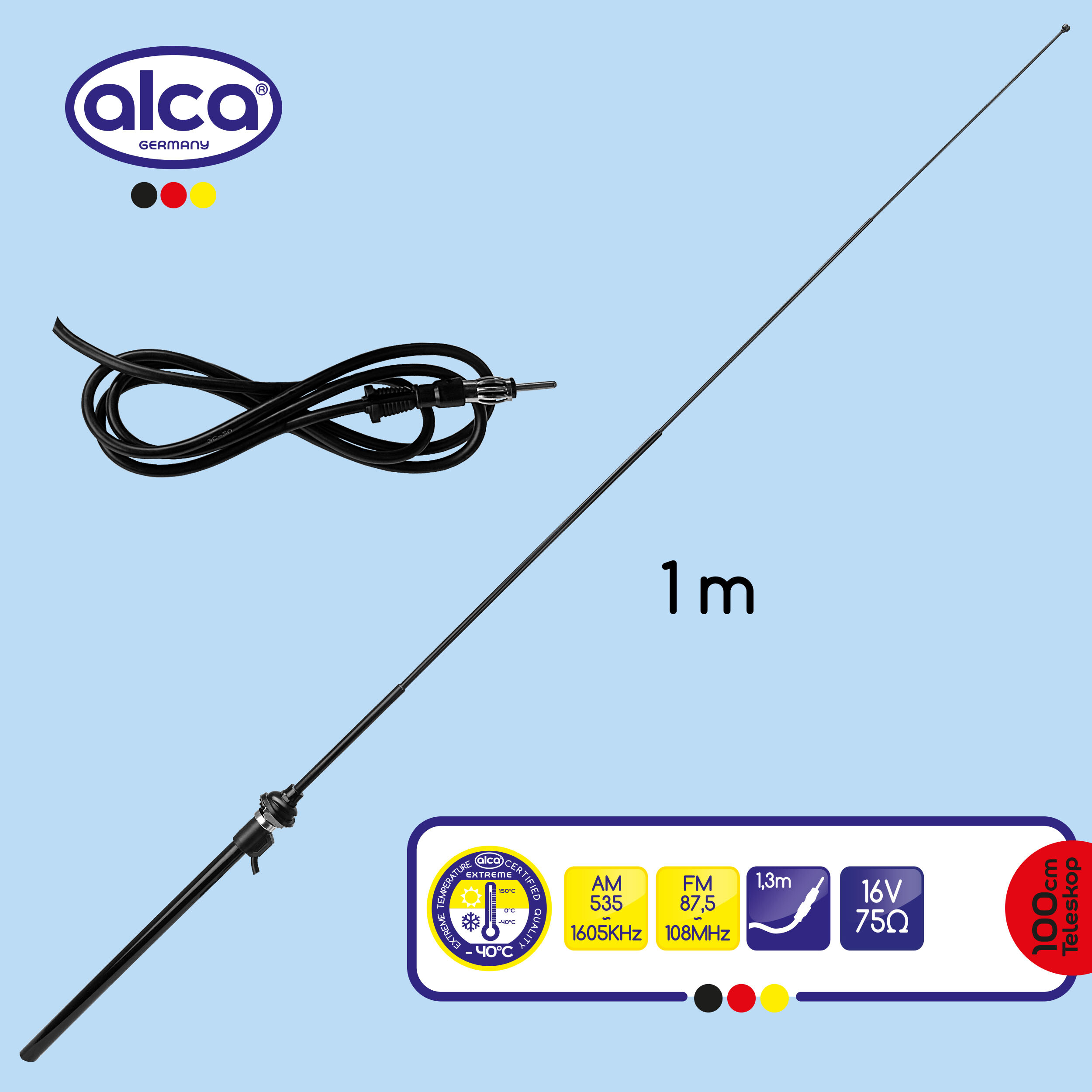 Universal Auto Antenne 12 V | alca® Antenne Teleskop B