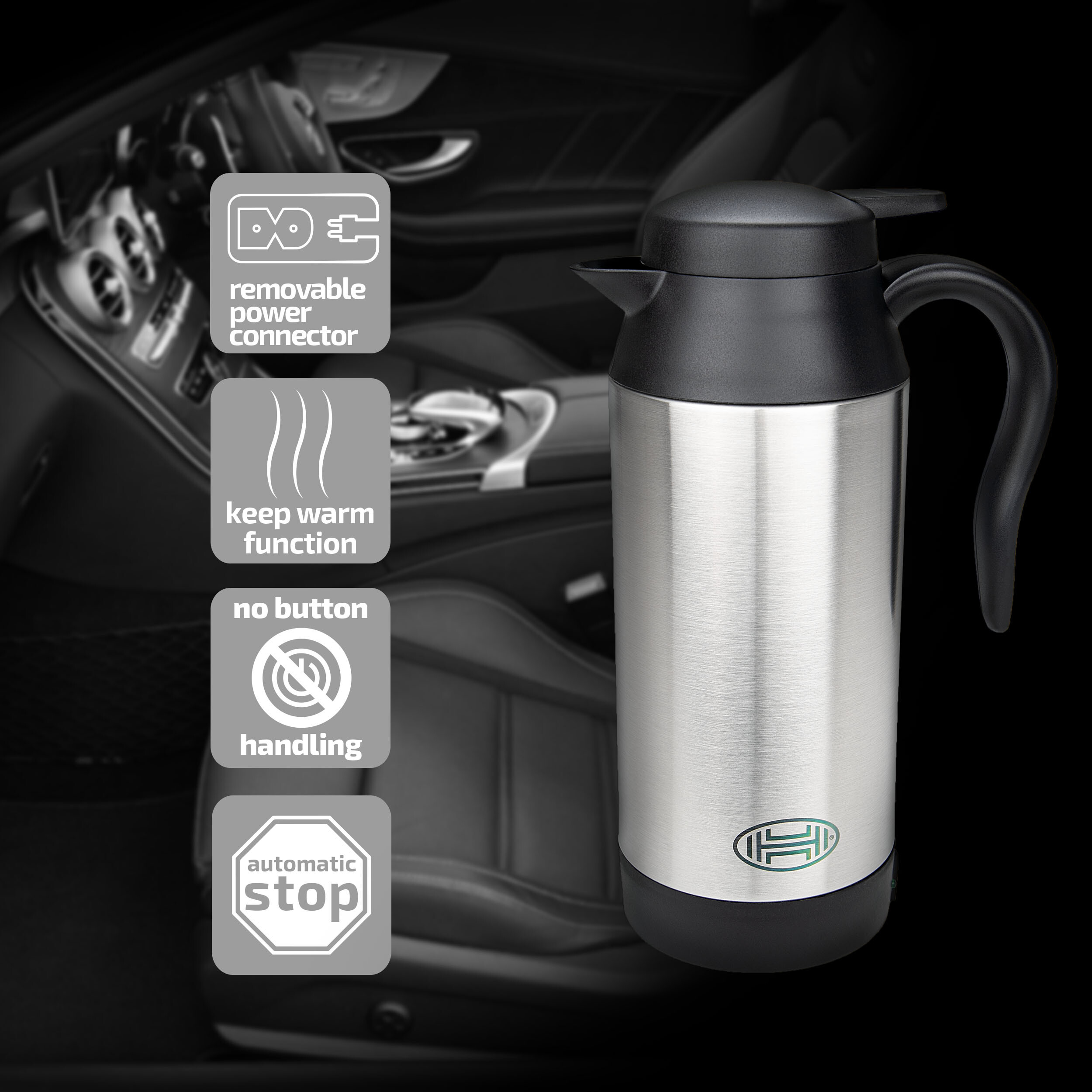 Travel kettle 12V / 24V | HEYNER® ThermoVar PRO 12 V