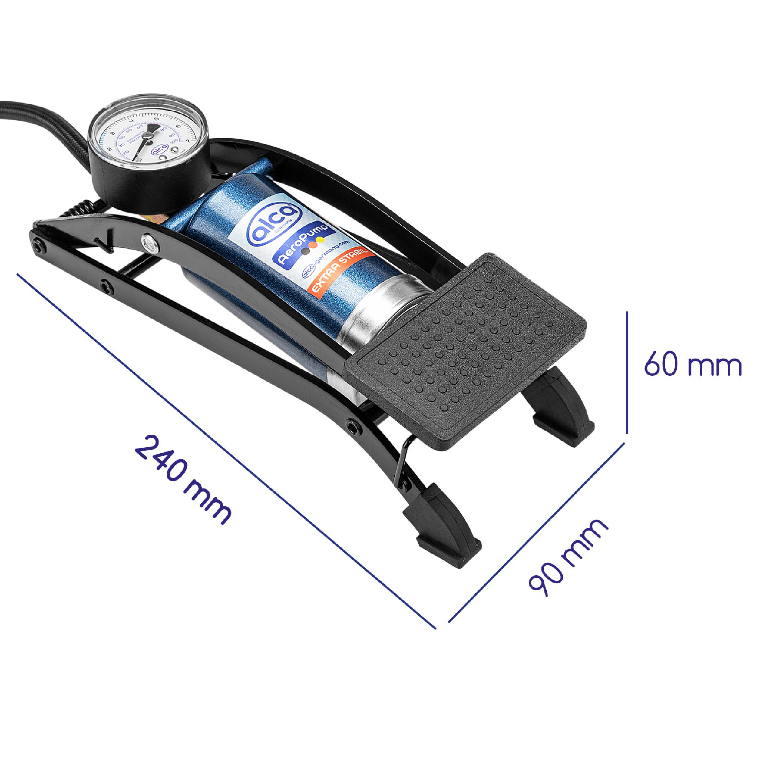 Hochleistungs-Fußpumpe mit Manometer | alca® AeroPump High Power