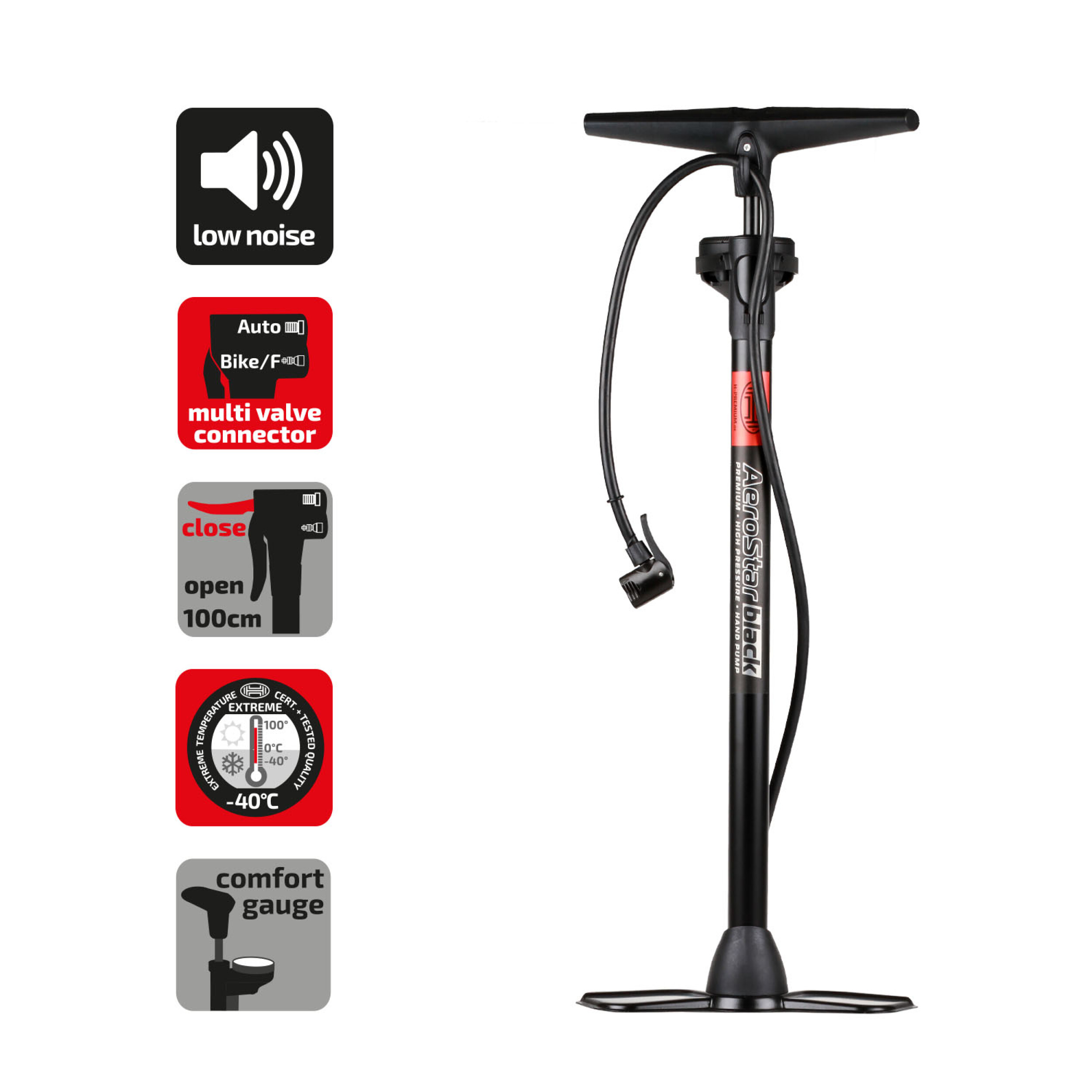 Hochleistungs-Handpumpe mit Manometer | HEYNER® AeroStar PRO