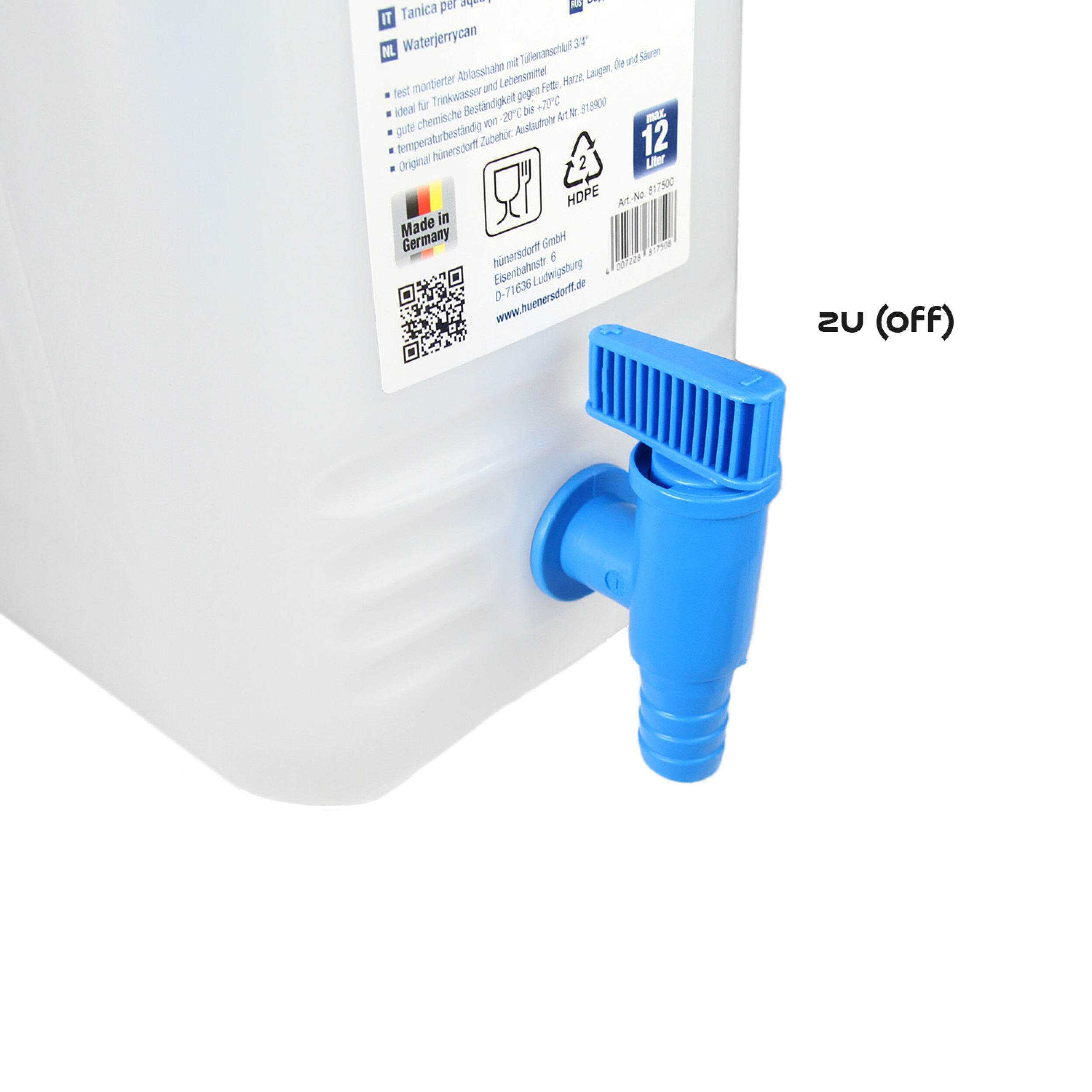 Wasserkanister natur mit Ablasshahn | alca® Water Can 12 L