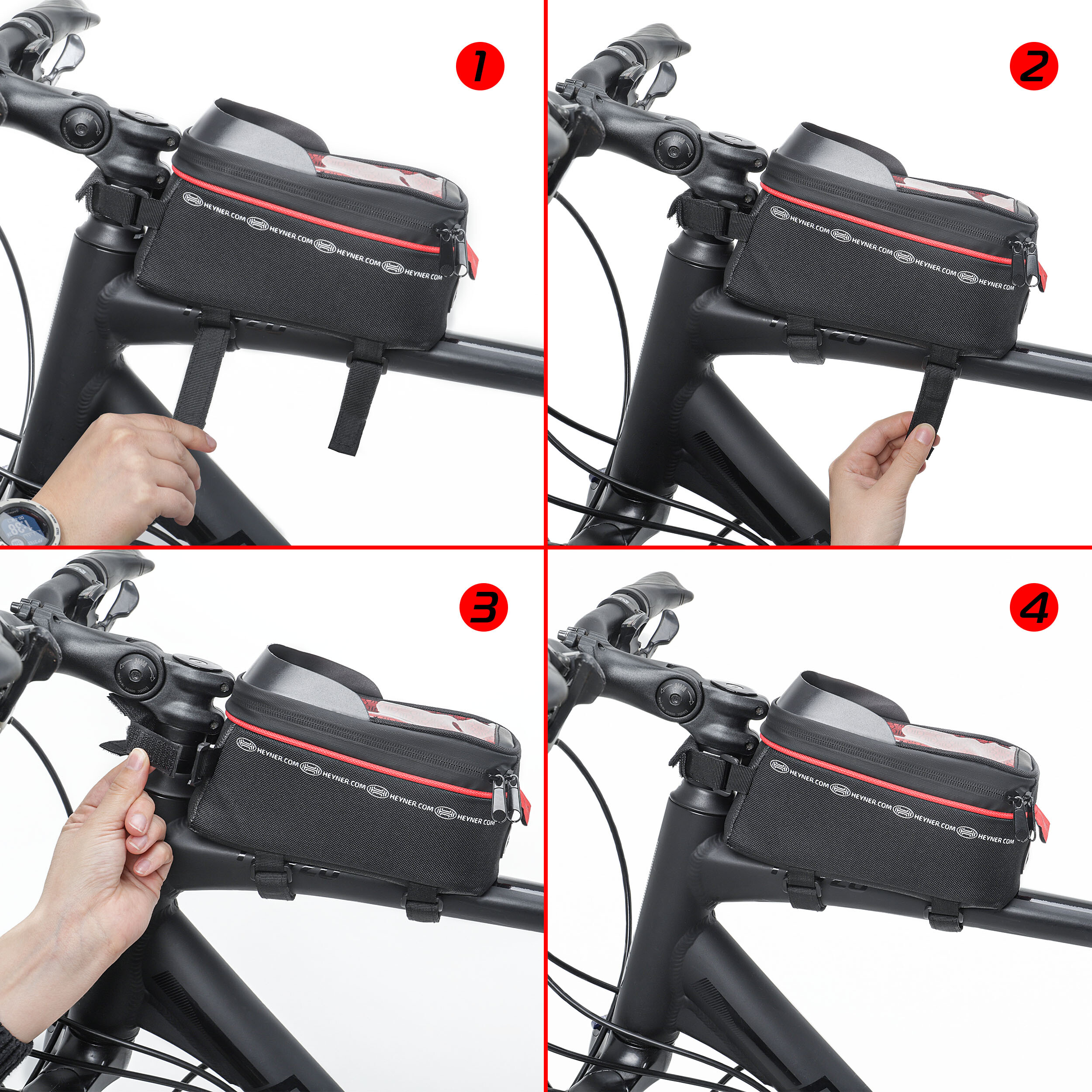 Fahrradtasche mit Handyhalterung (wasserdicht) | HEYNER® FrameOrganizer PRO