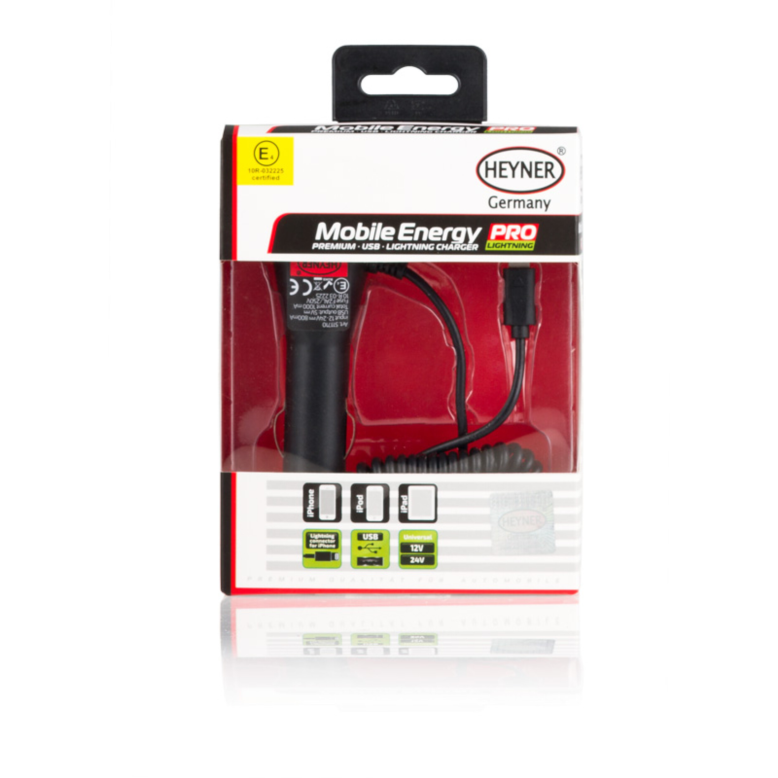 Ladegerät 12/24V ab iPhone 5 | HEYNER® Auto USB Charger PRO