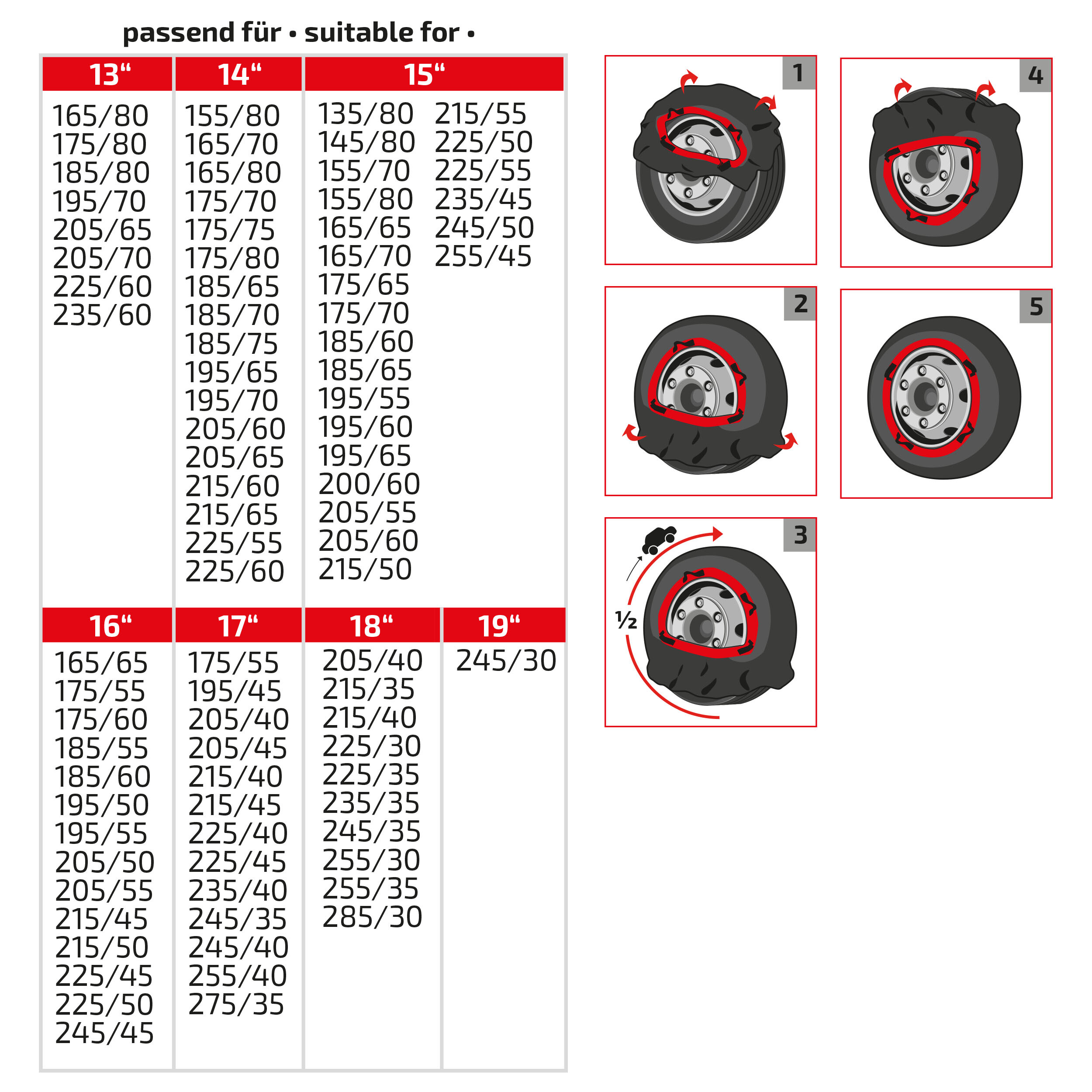 Textile Schneeketten 2er-Set M | HEYNER® SNOW GRIP PRO M