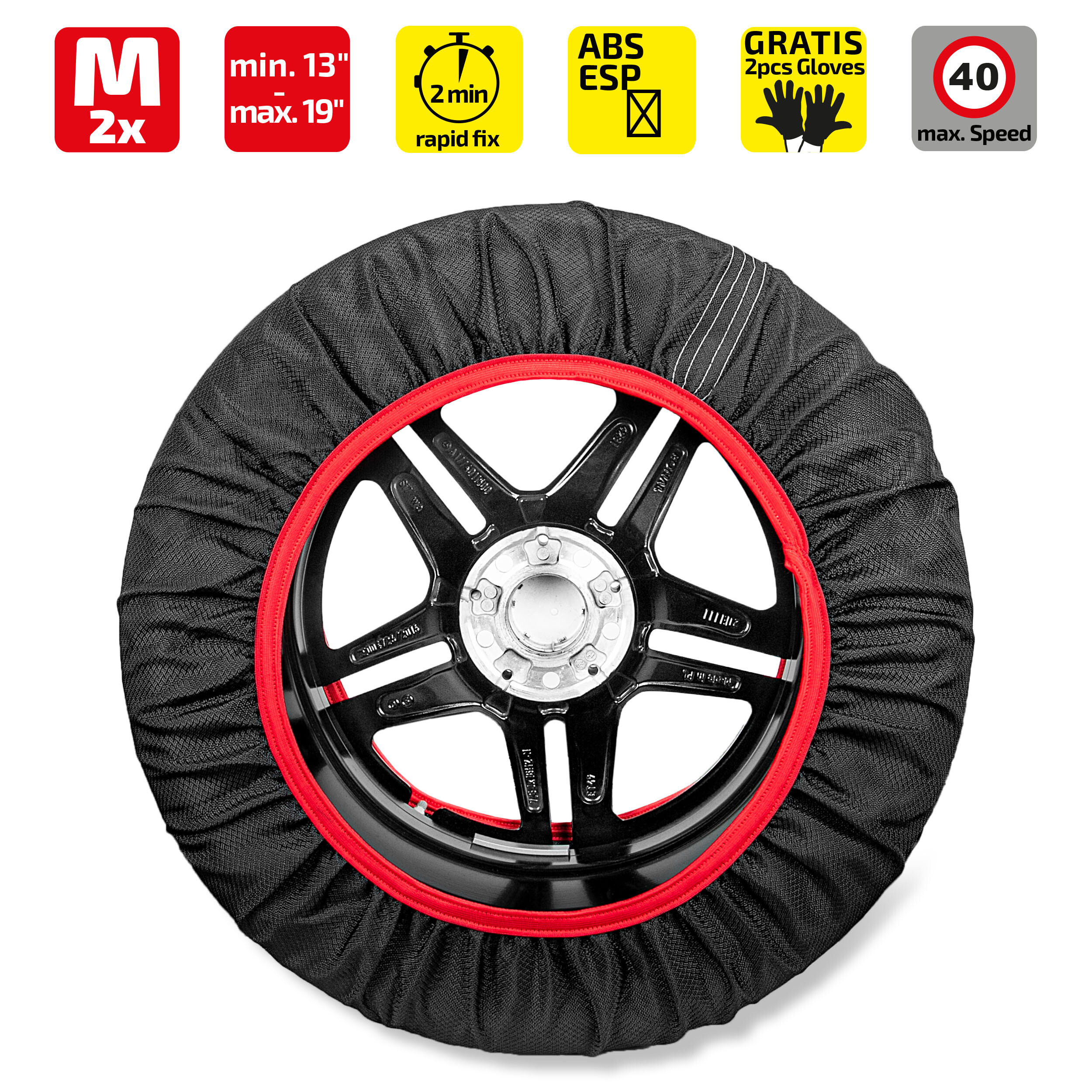 Textile Schneeketten 2er-Set M | HEYNER® SNOW GRIP PRO M