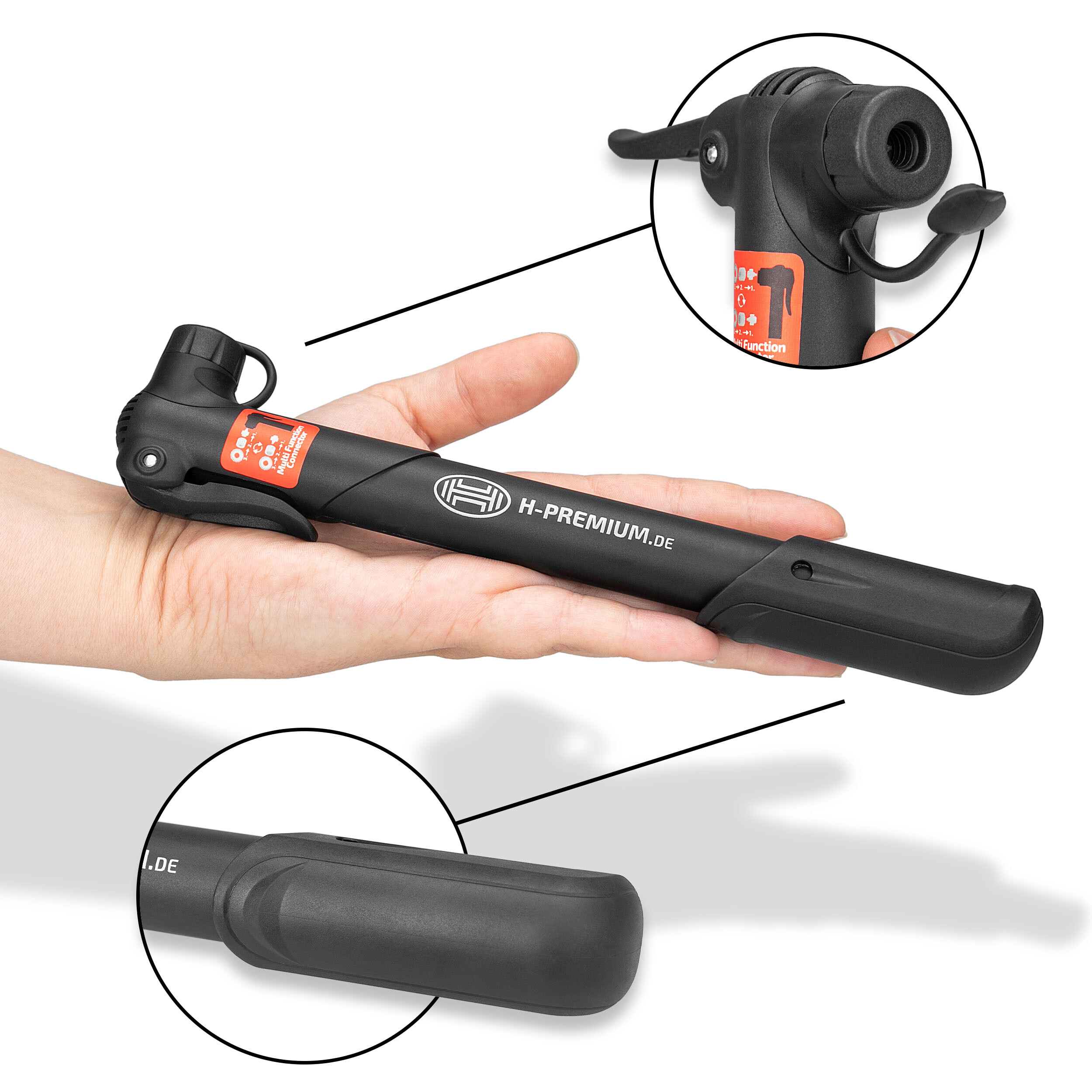 Mini Hand-Luftpumpe für Fahrräder | HEYNER® AeroStarCompact PRO