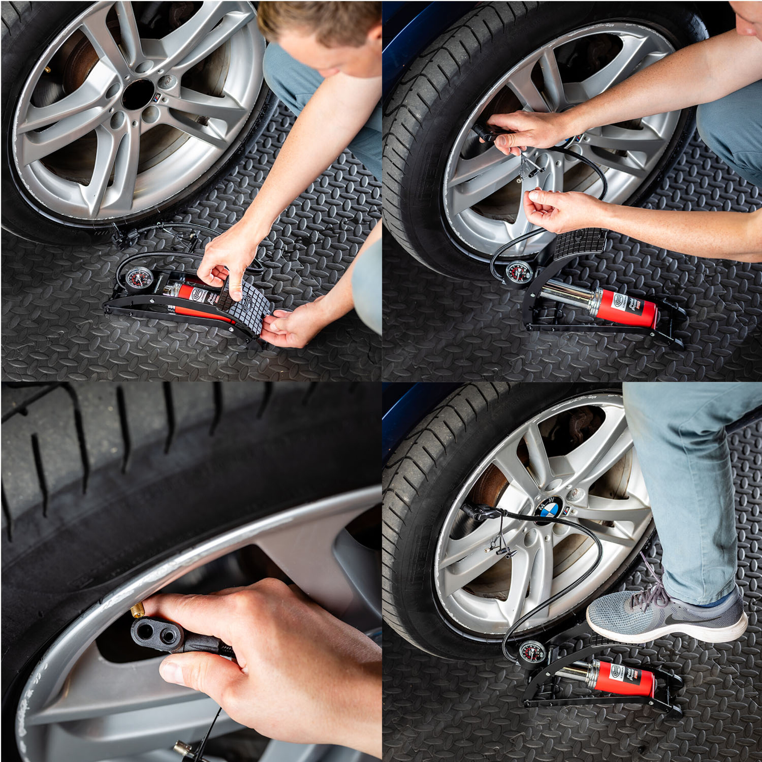 Fußluftpumpe mit Manometer | HEYNER® PedalPower PRO