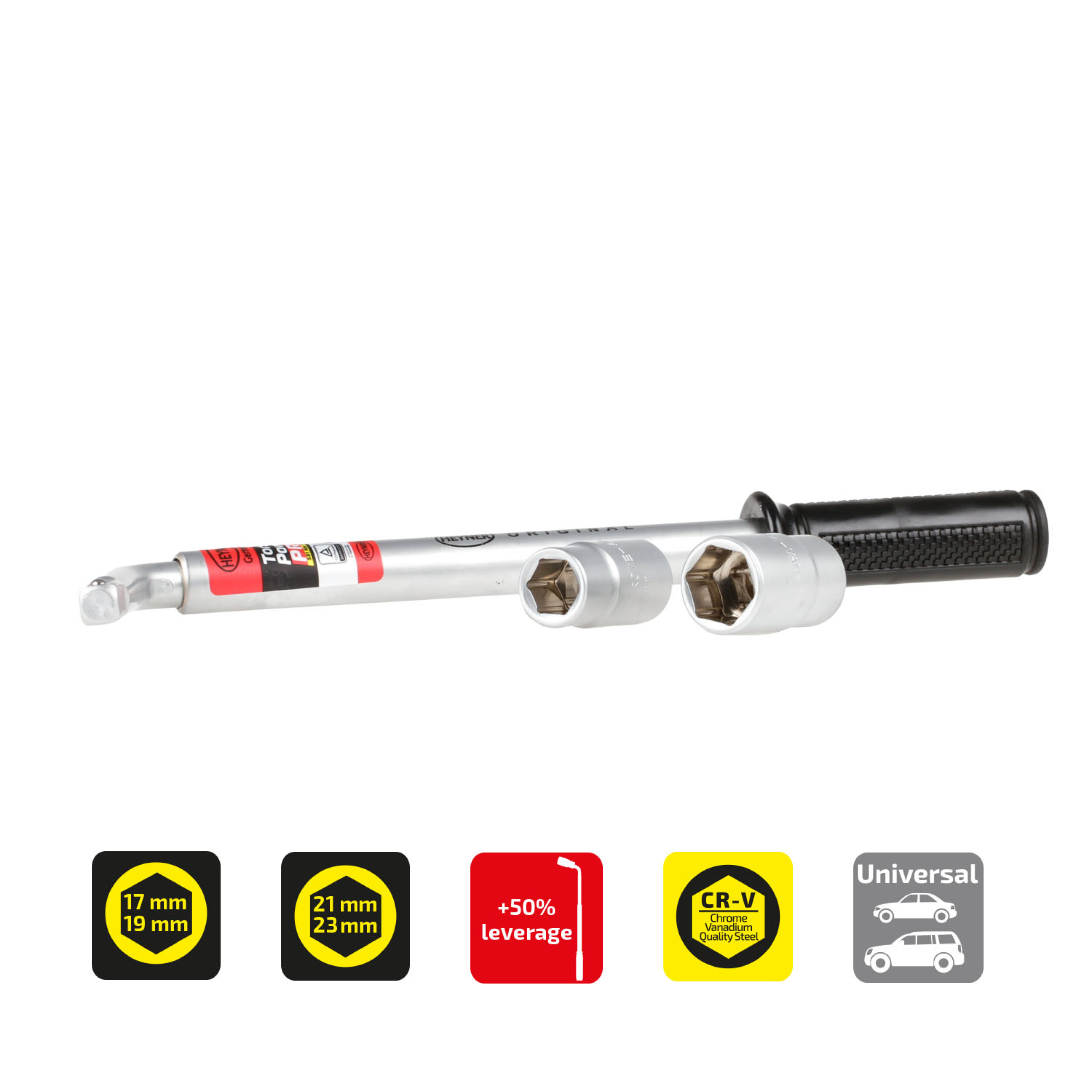 Wheel nut wrench Multi-Size | HEYNER® Torsio Power PRO