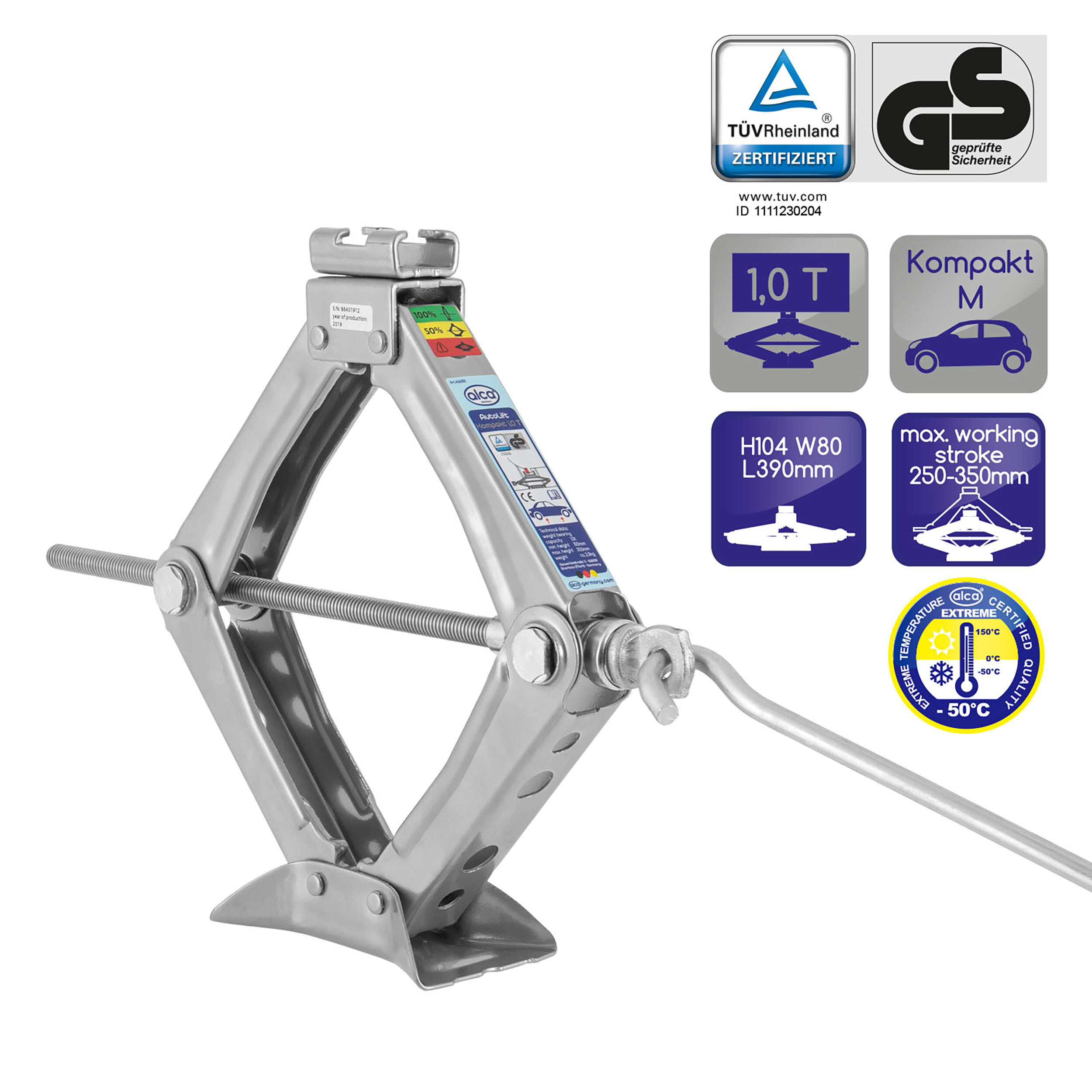 Kompakt Scherenwagenheber 1 t | alca® Auto Lift Kompakt