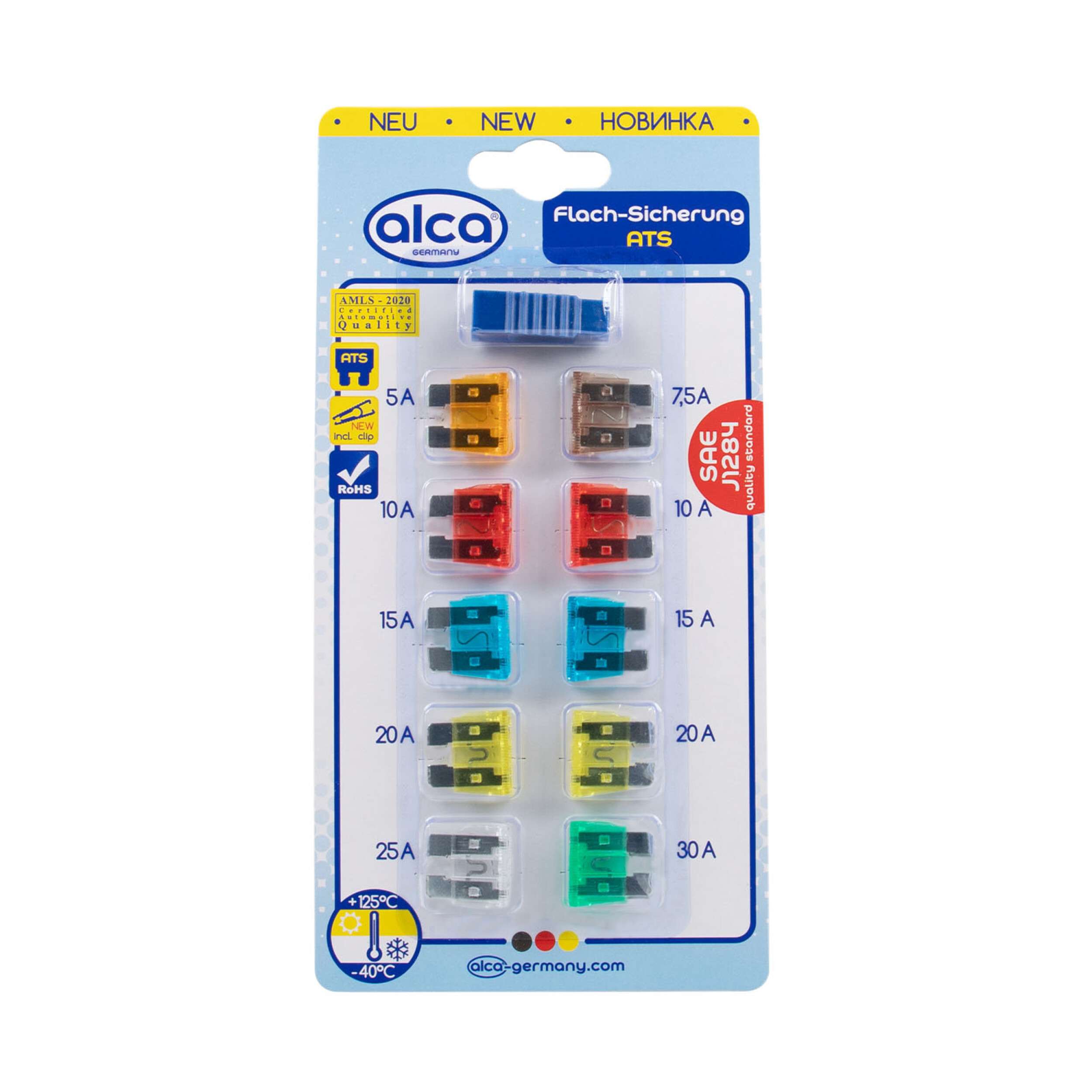 Flach-Sicherungen 5 - 30 A; 10 St. Blister | alca® Fuse ATS Set