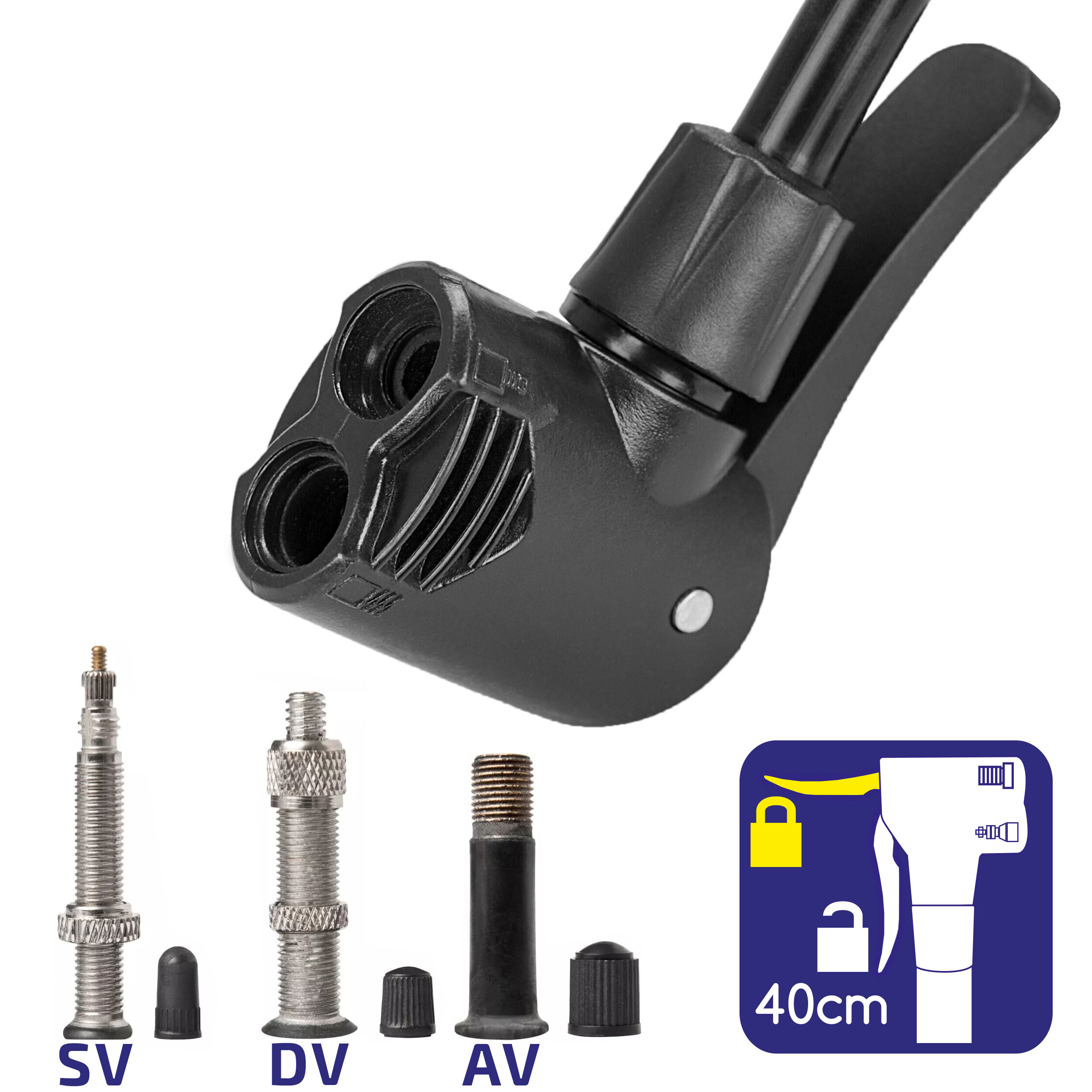 Mini Standfußpumpe mit Manometer | alca® MINI AERO PUMP 11 bar