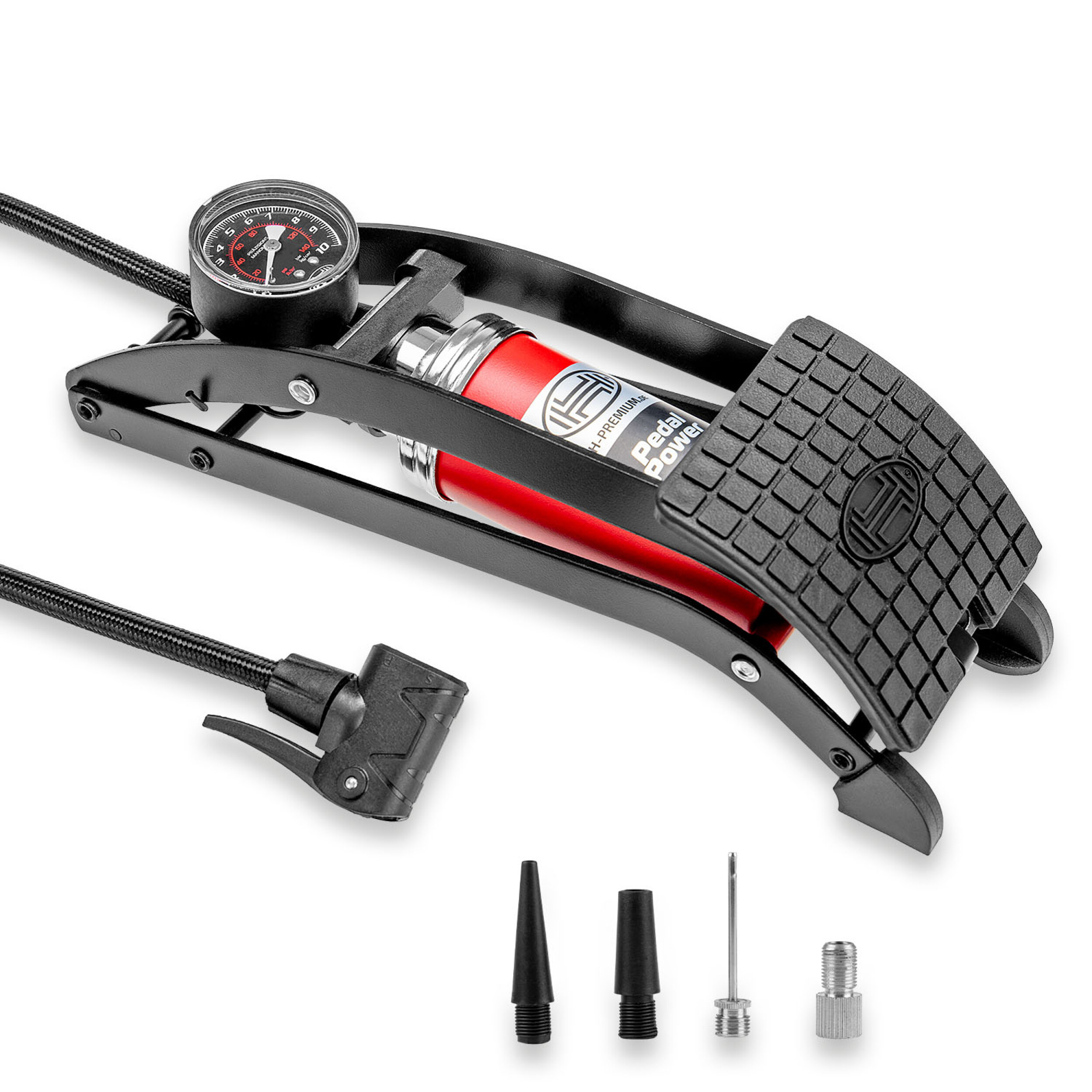 Fußluftpumpe mit Manometer | HEYNER® PedalPower PRO