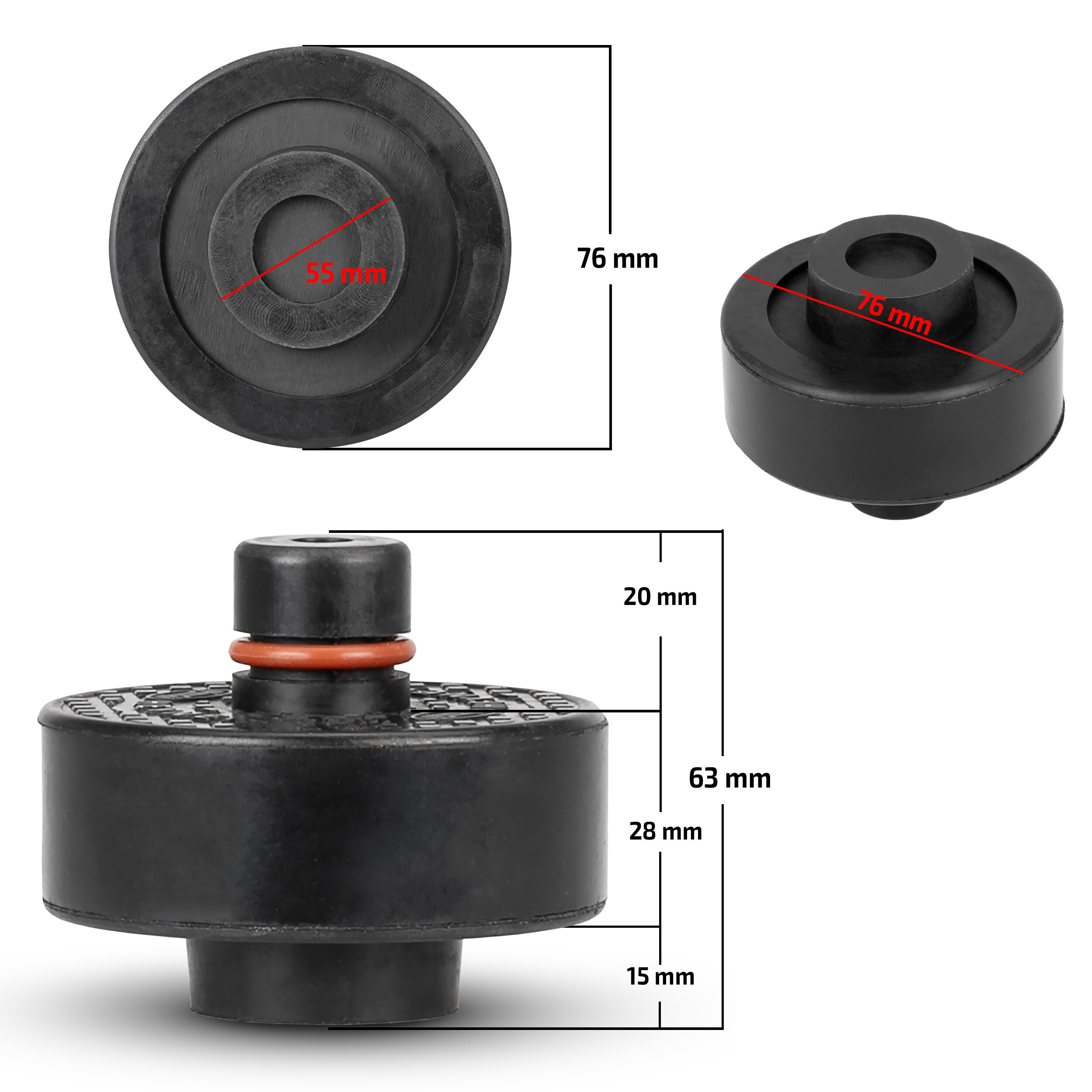 Gummiauflage für Art. 347020 | HEYNER® RubberPad TESLA PRO