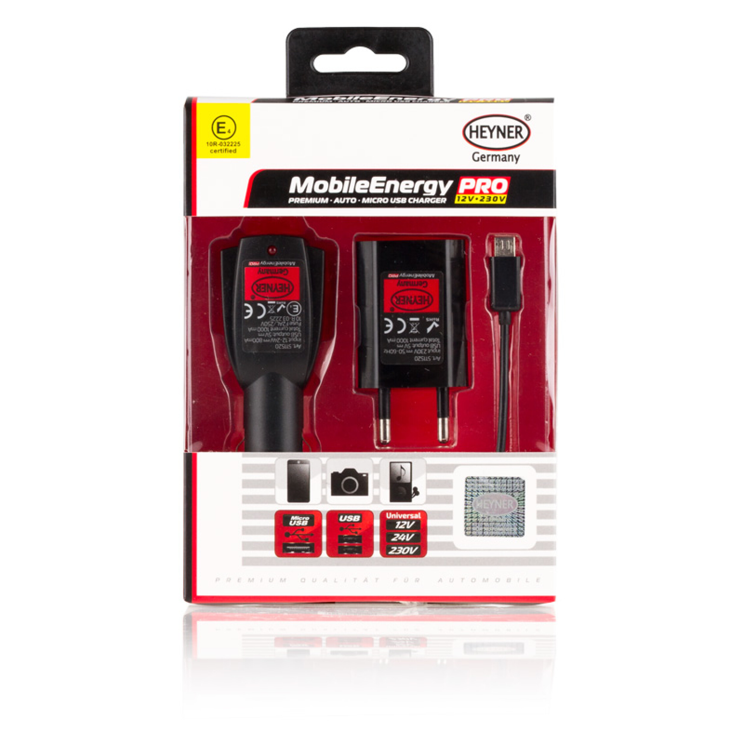 3in1 Ladegerät MicroUSB +230V | HEYNER® Mobile Energy PRO