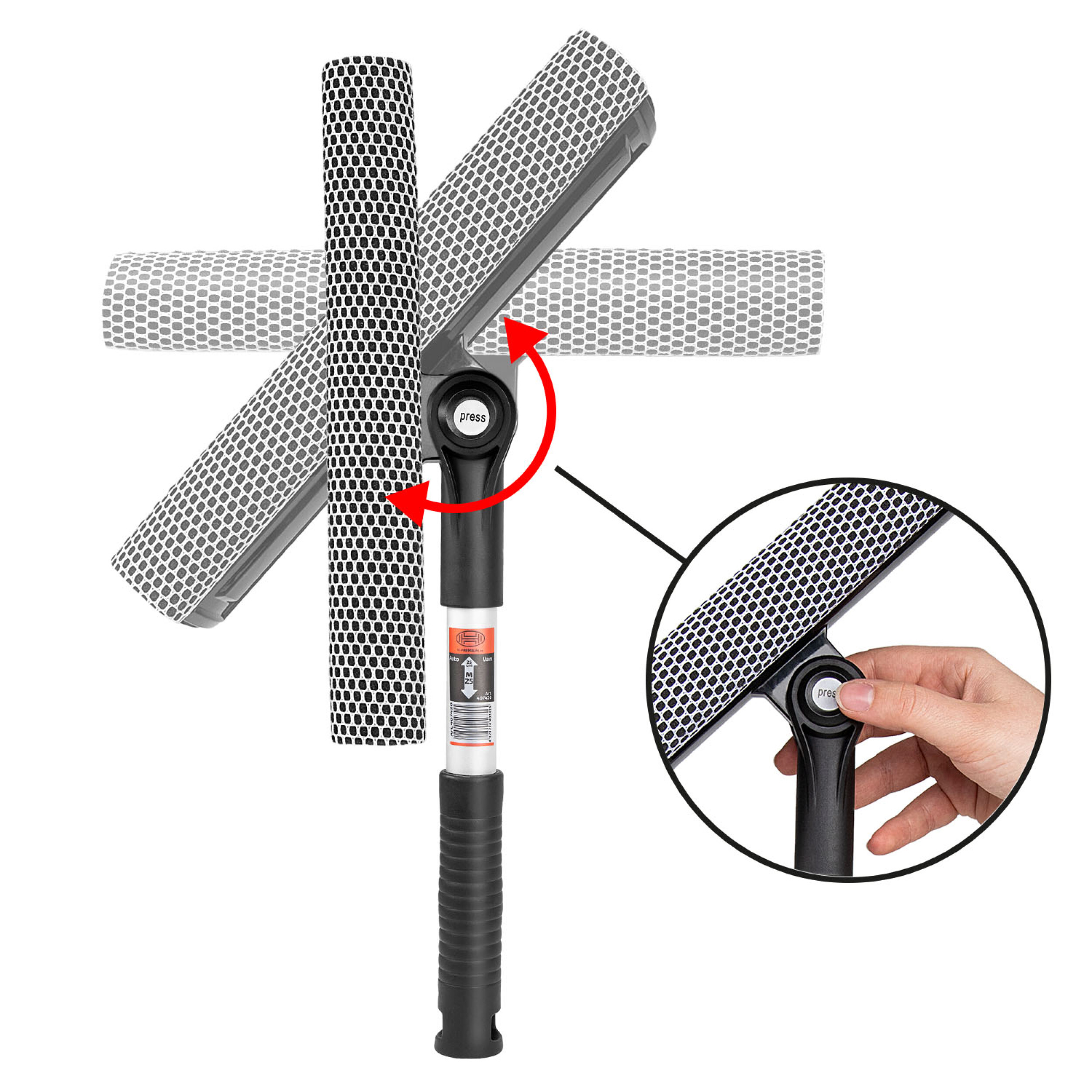 Scheibenreiniger Alu S25x25 faltbar | HEYNER® Super Cleaner S25 PRO