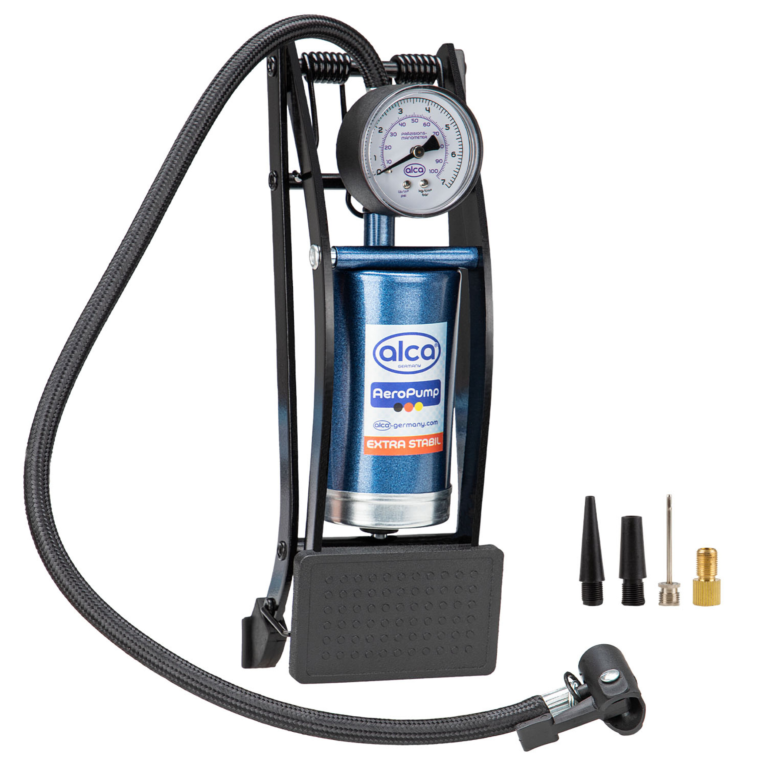 Hochleistungs-Fußpumpe mit Manometer | alca® AeroPump High Power