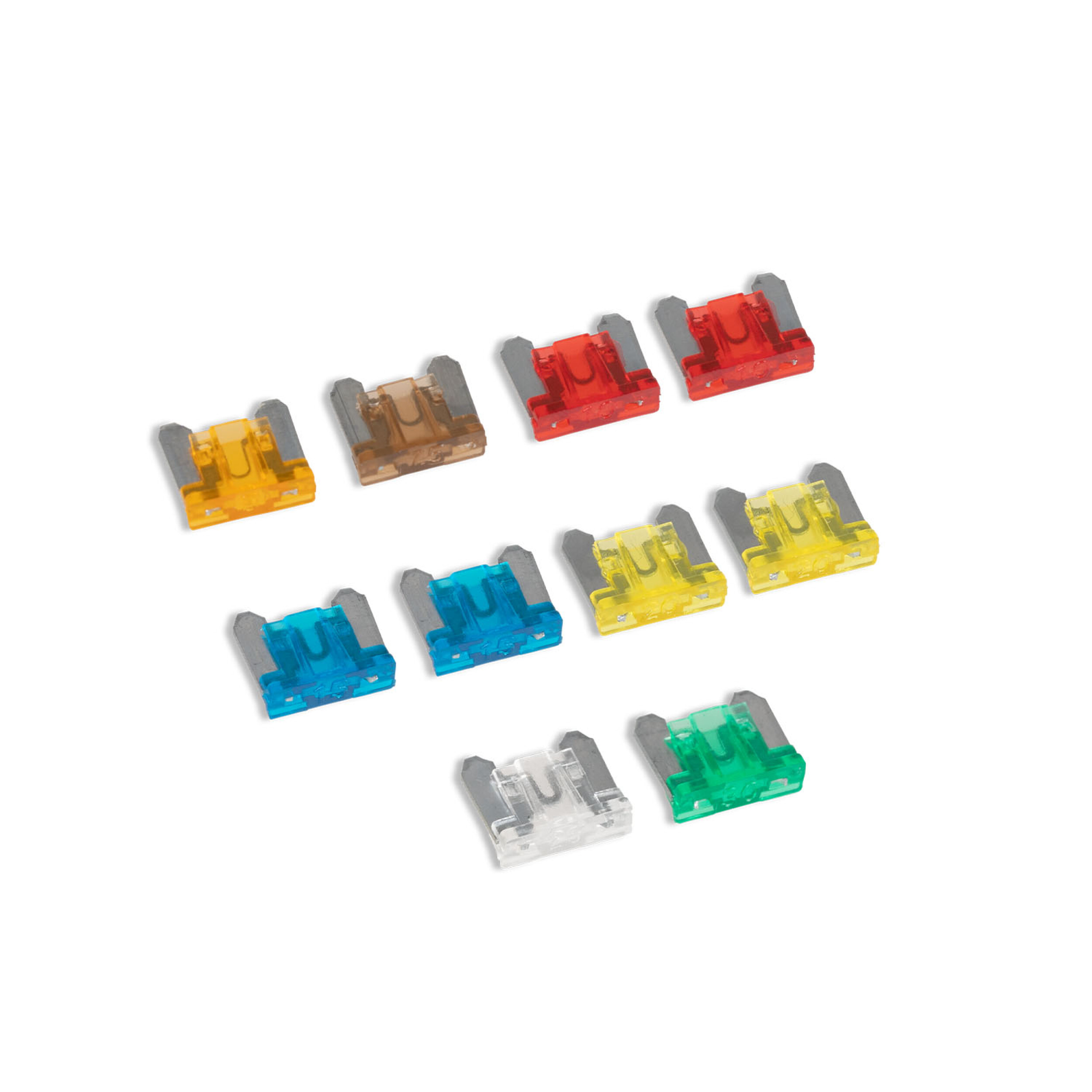 Mini Flach Sicherungen 5 - 30 A; 10er-Set | alca® Mini-Sicherung low profile