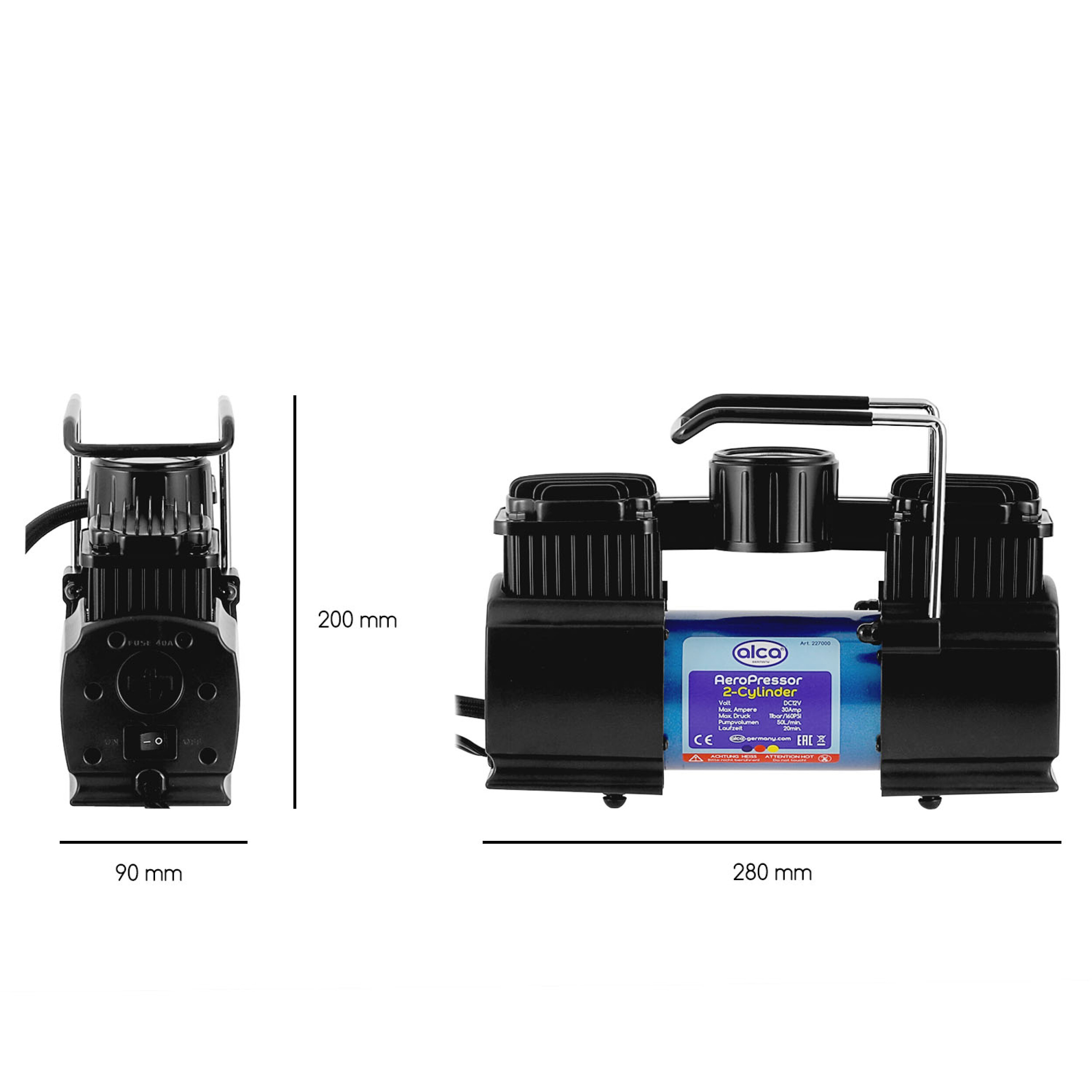 Kraft-Kompressor 12 V | alca® AeroPressor 2 Zylinder