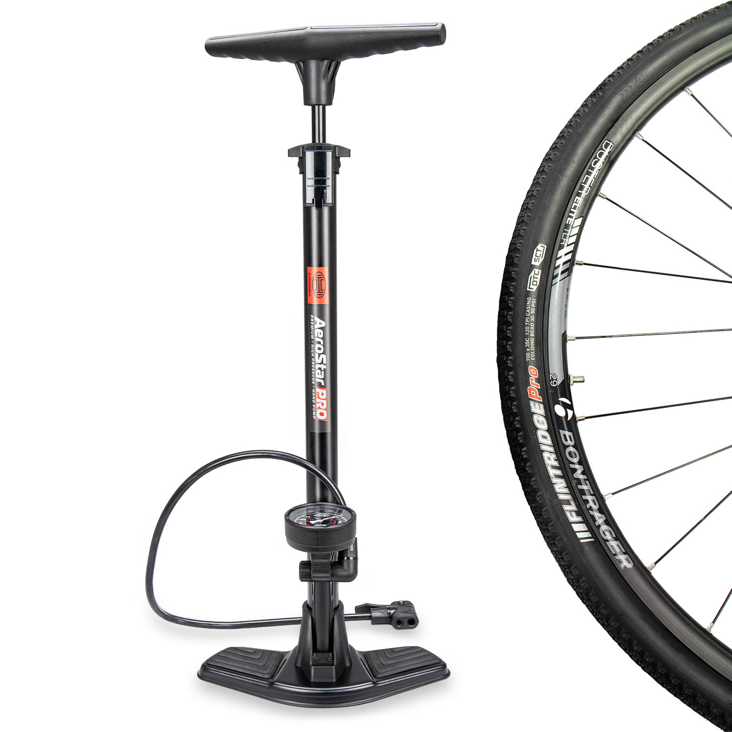 Hochleistungs-Handpumpe mit Manometer | HEYNER® AeroStar PRO