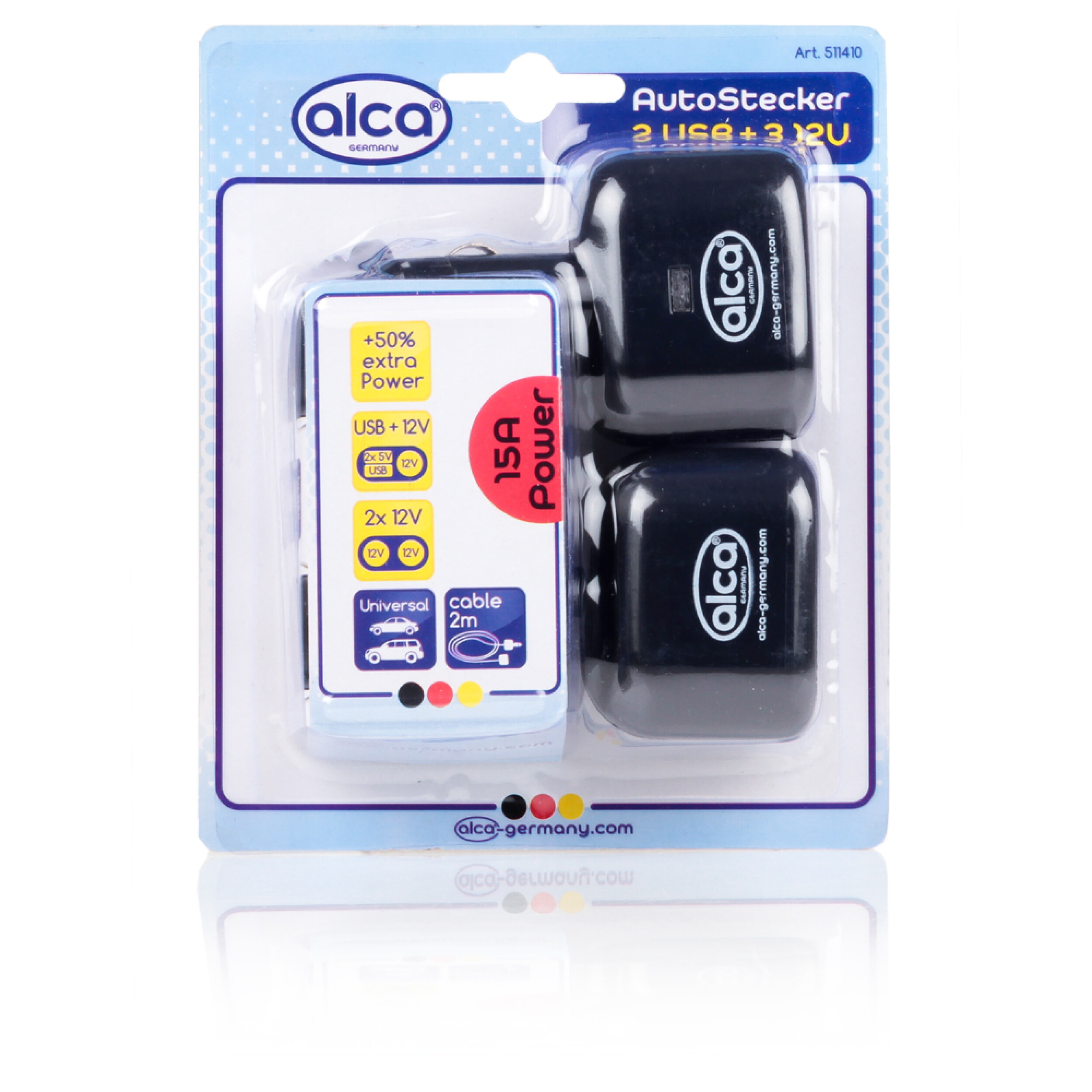 Multistecker | alca® Auto Stecker 2USB + 3 12V