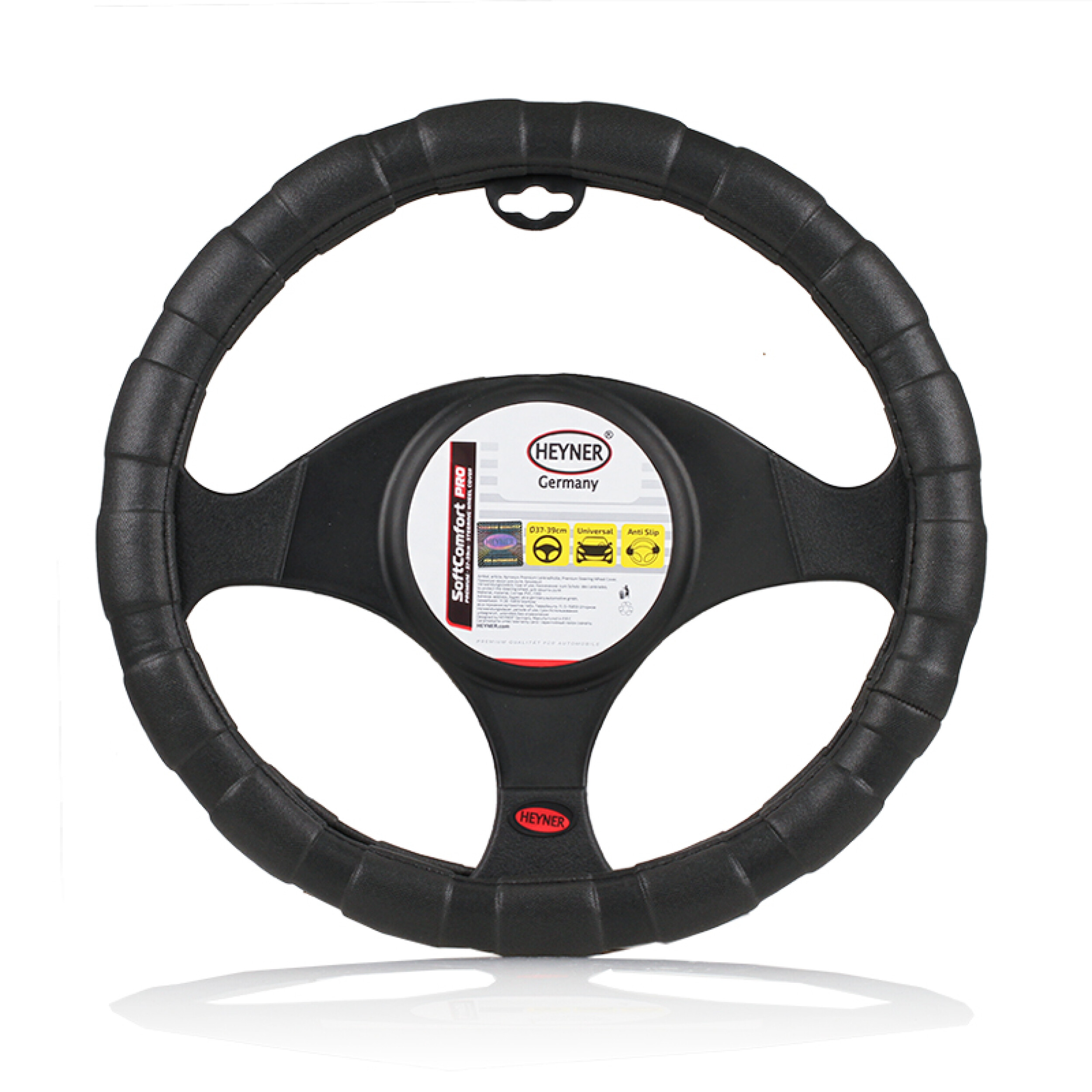 Lenkradhülle schwarz Antirutsch-Design | HEYNER® Soft Comfort PRO
