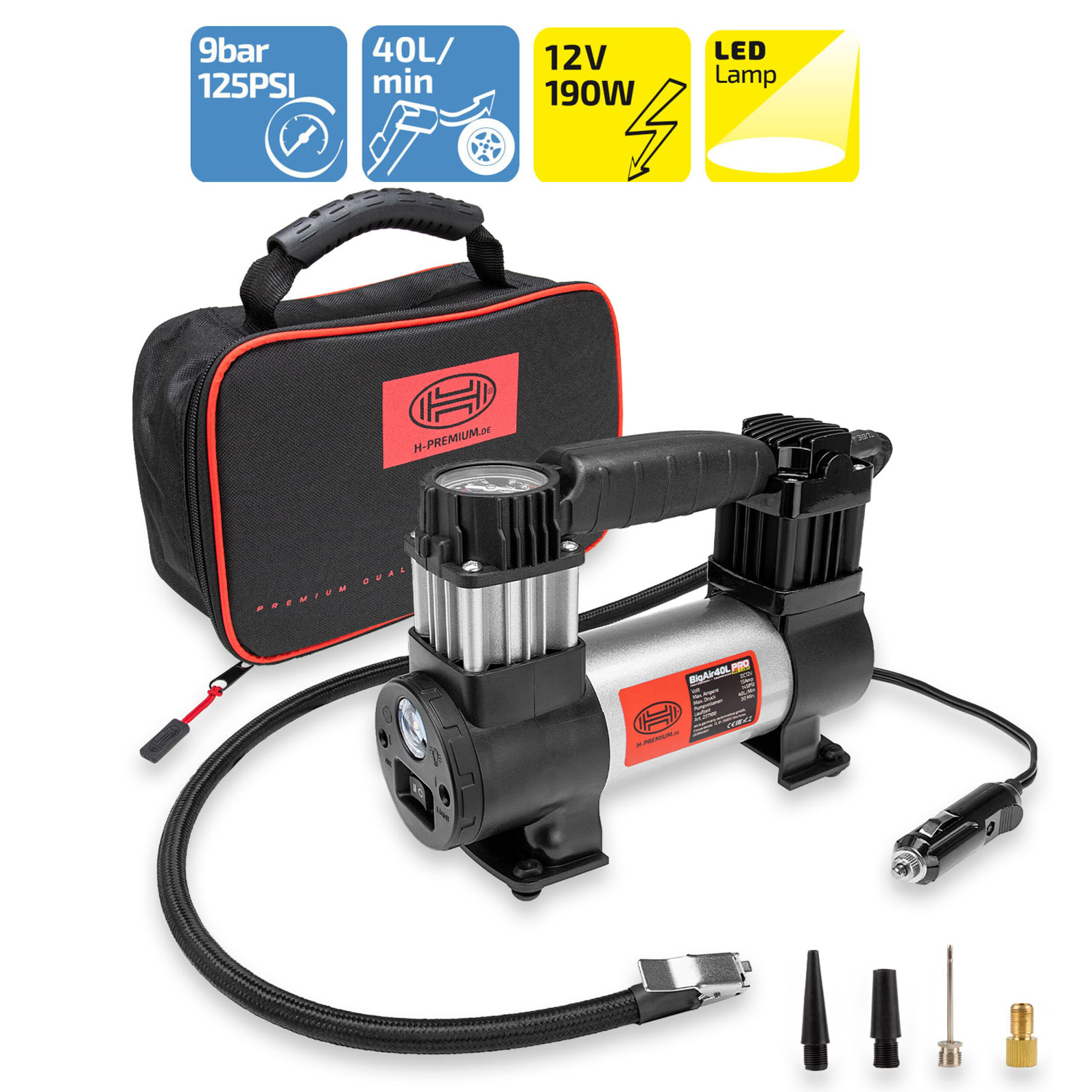 Kompressor 12V ''Big Air 40L'' Lamplight | HEYNER® BigAir40L PRO