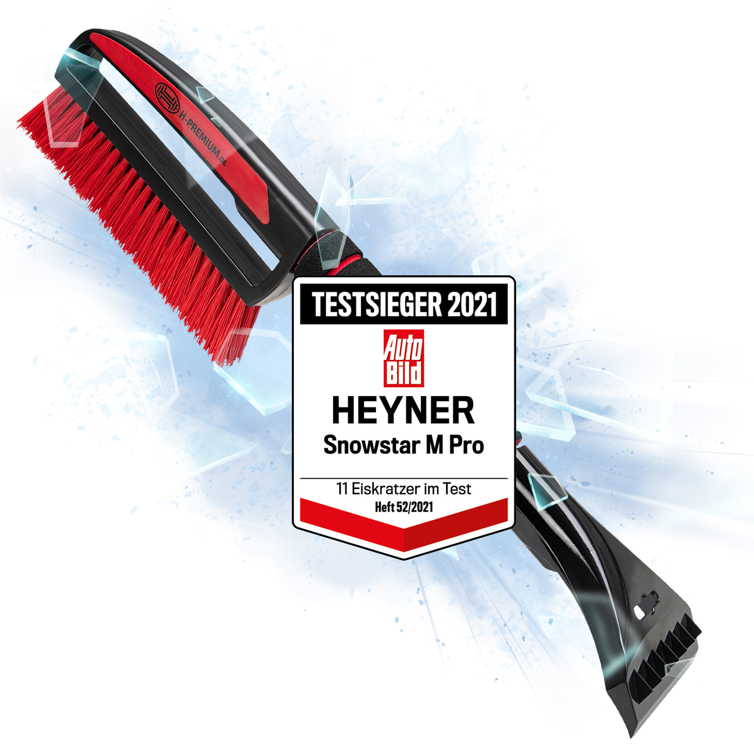 Premium Eiskratzer mit Besen 50cm | HEYNER® SnowStar M PRO